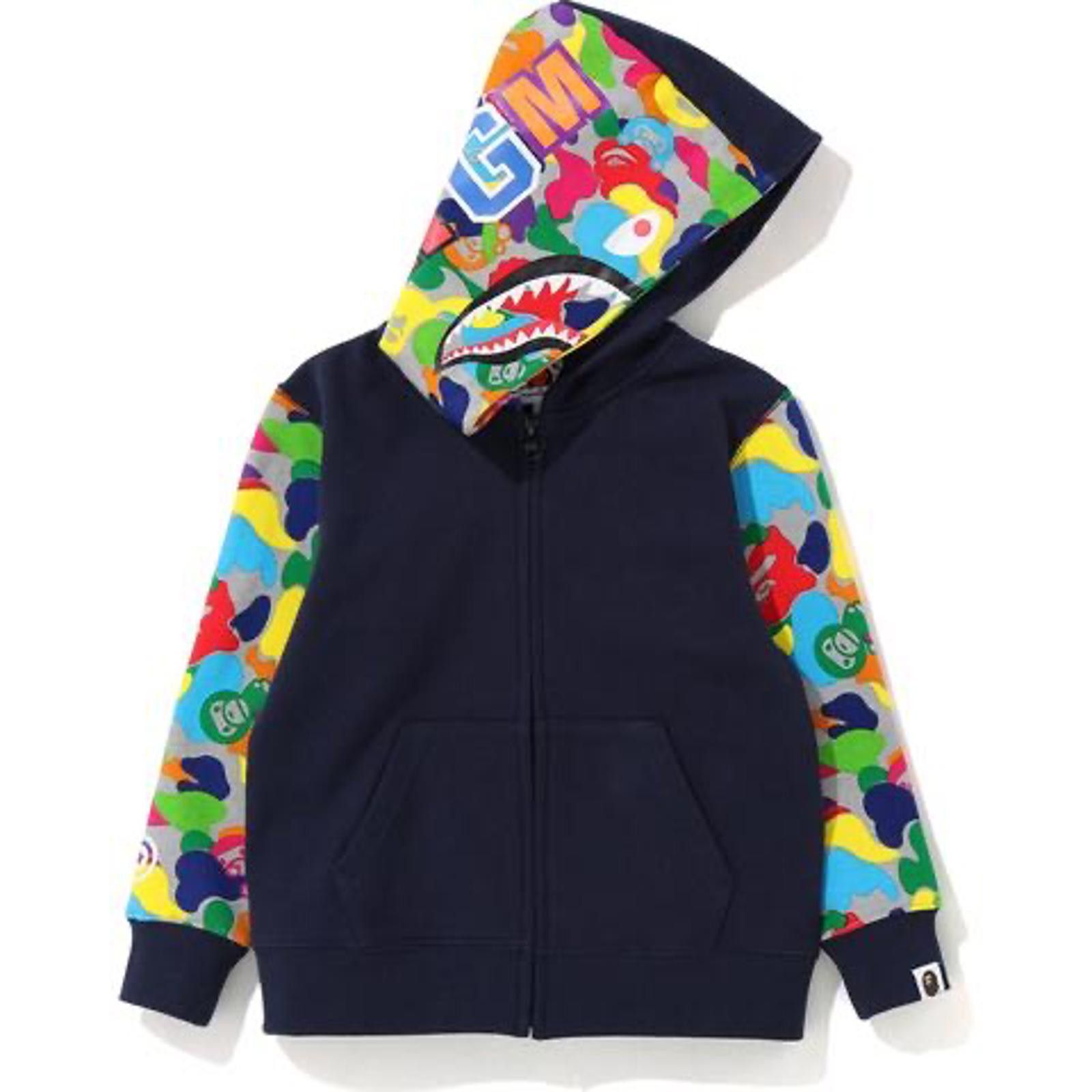 Bape BAPE x Baby Milo Kids Full Zip Shark Hoodie Multi Camo 120cm Size US XXS / EU 40 - 1 Thumbnail