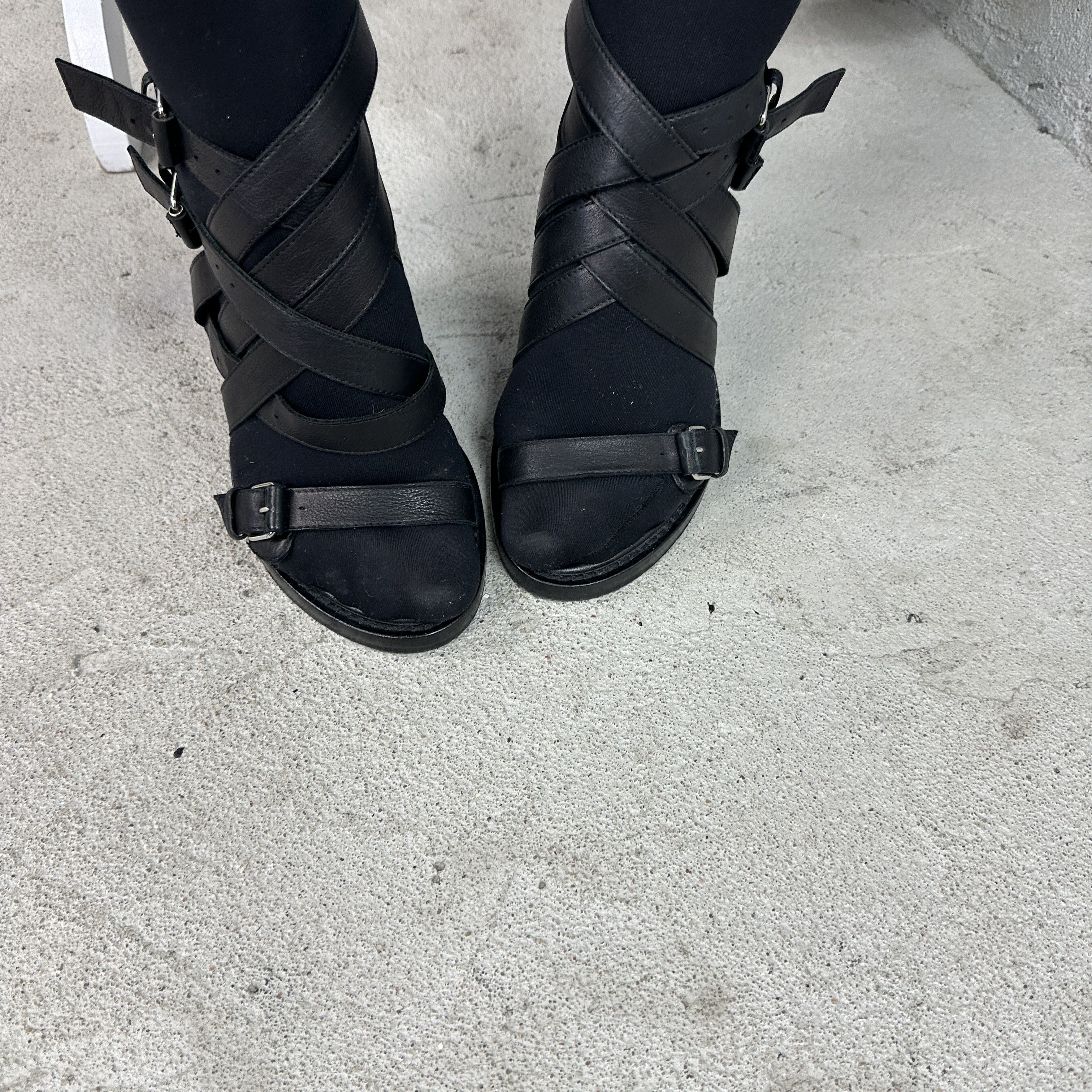 Ann Demeulemeester × Vintage Vintage Leather Opium Grunge Strapped Bondage Heels 00s Size US 7 / IT 37 - 3 Thumbnail