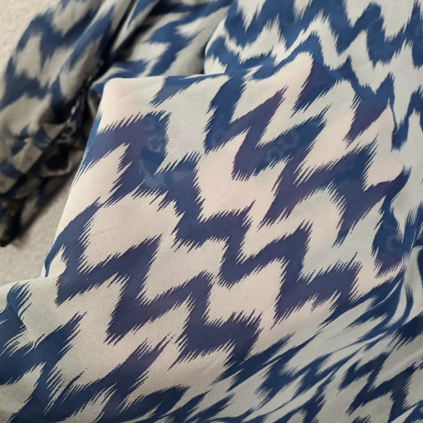 Vintage Figueroa And Flower Blouse Womens Large Blue White Striped Ombre Sheer Popover Size L / US 10 / IT 46 - 6 Thumbnail