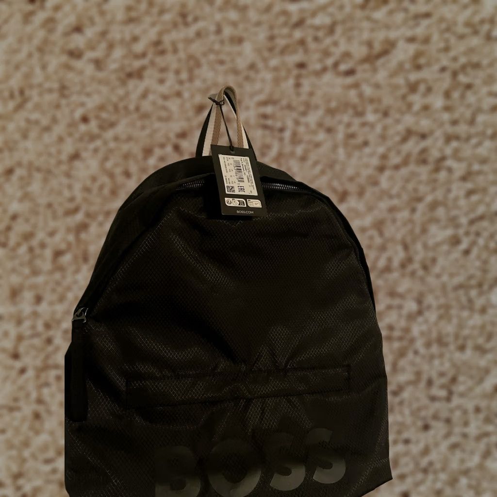 Hugo Boss VINTAGE Hugo Boss Backpack - Black - Logo Pixel Lightweight Travel Zippered Backpack Mens Bags 16x14x5.5 Size ONE SIZE - 1 Thumbnail
