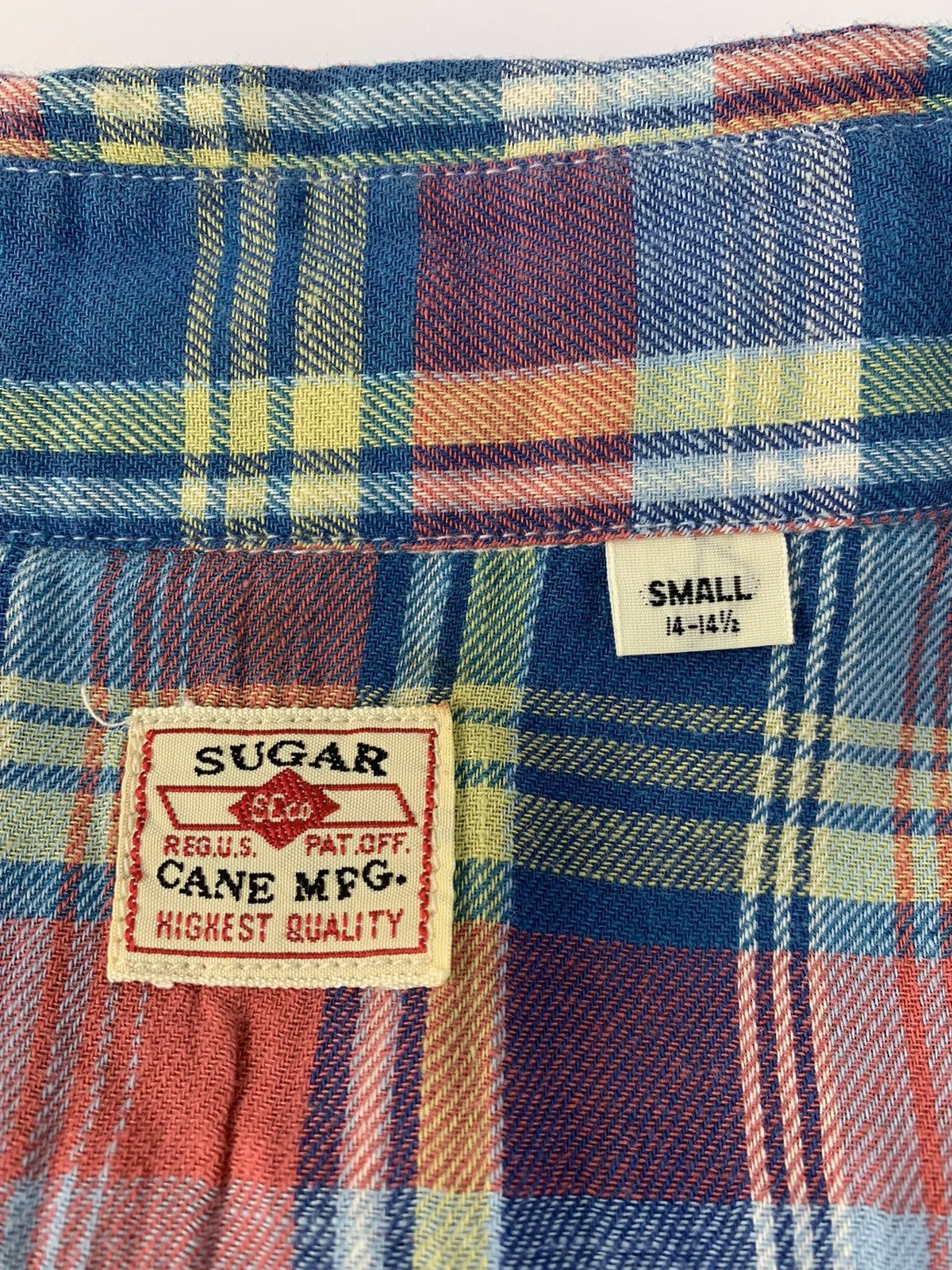 Sugar Cane × Sun Surf × Toyo Enterprises Vintage Sugar Cane Japan Plaid Check Flannel Double Pocket Size US S / EU 44-46 / 1 - 6 Thumbnail