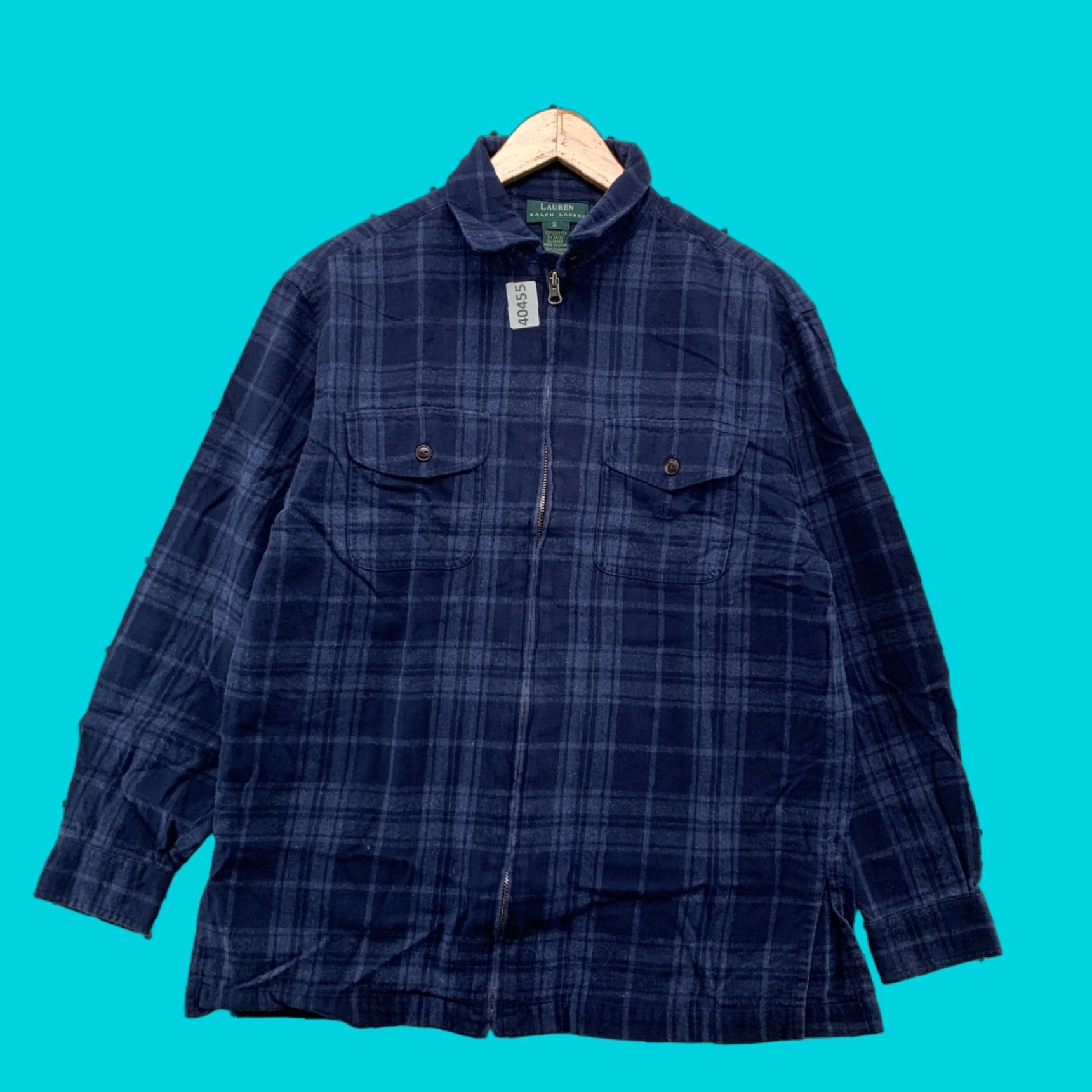 Ralph Lauren VINTAGE Lauren Ralph Lauren Zip Flannel Jacket Womens Small Blue Plaid 20x27 Jacket Womens Small Blue Plaid 20x27 Size S / US 4 / IT 40 - 1 Thumbnail