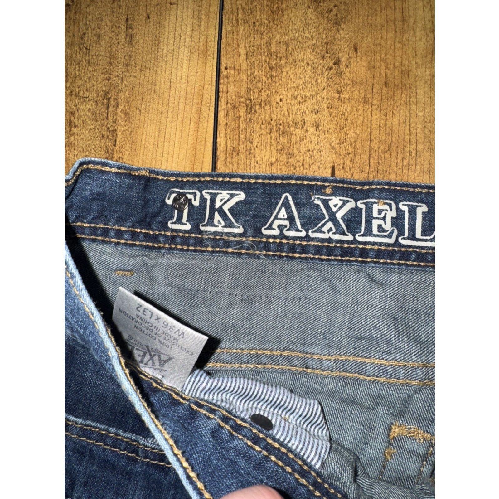 Denime TK Axel Jeans Slim Straight Blue 36x32 Men Regular Denim 100% Cotton Size US 36 / EU 52 - 6 Thumbnail