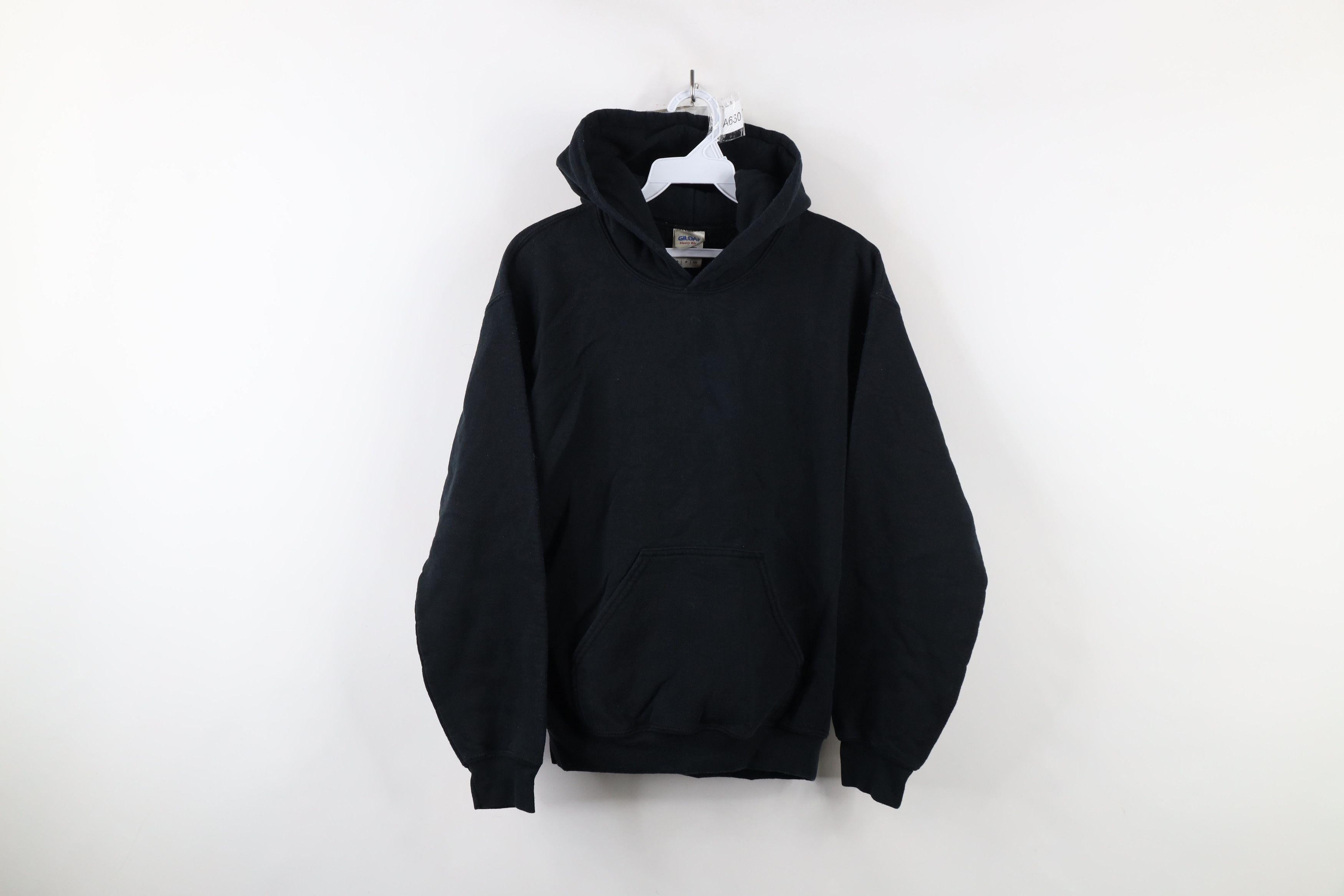 Vintage Vintage 90s Y2K Streetwear Blank Hoodie Sweatshirt Black Size US S / EU 44-46 / 1 - 1 Thumbnail