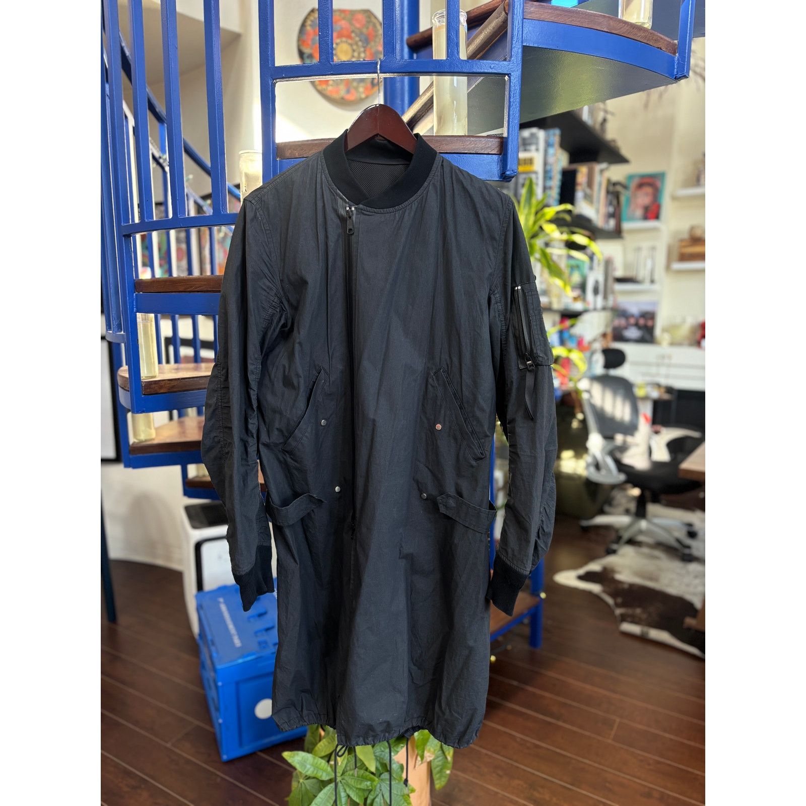 JOHN LAWRENCE SULLIVAN John Lawrence Sullivan Black Long Bomber Coat Size L Size US L / EU 52-54 / 3 - 1 Thumbnail