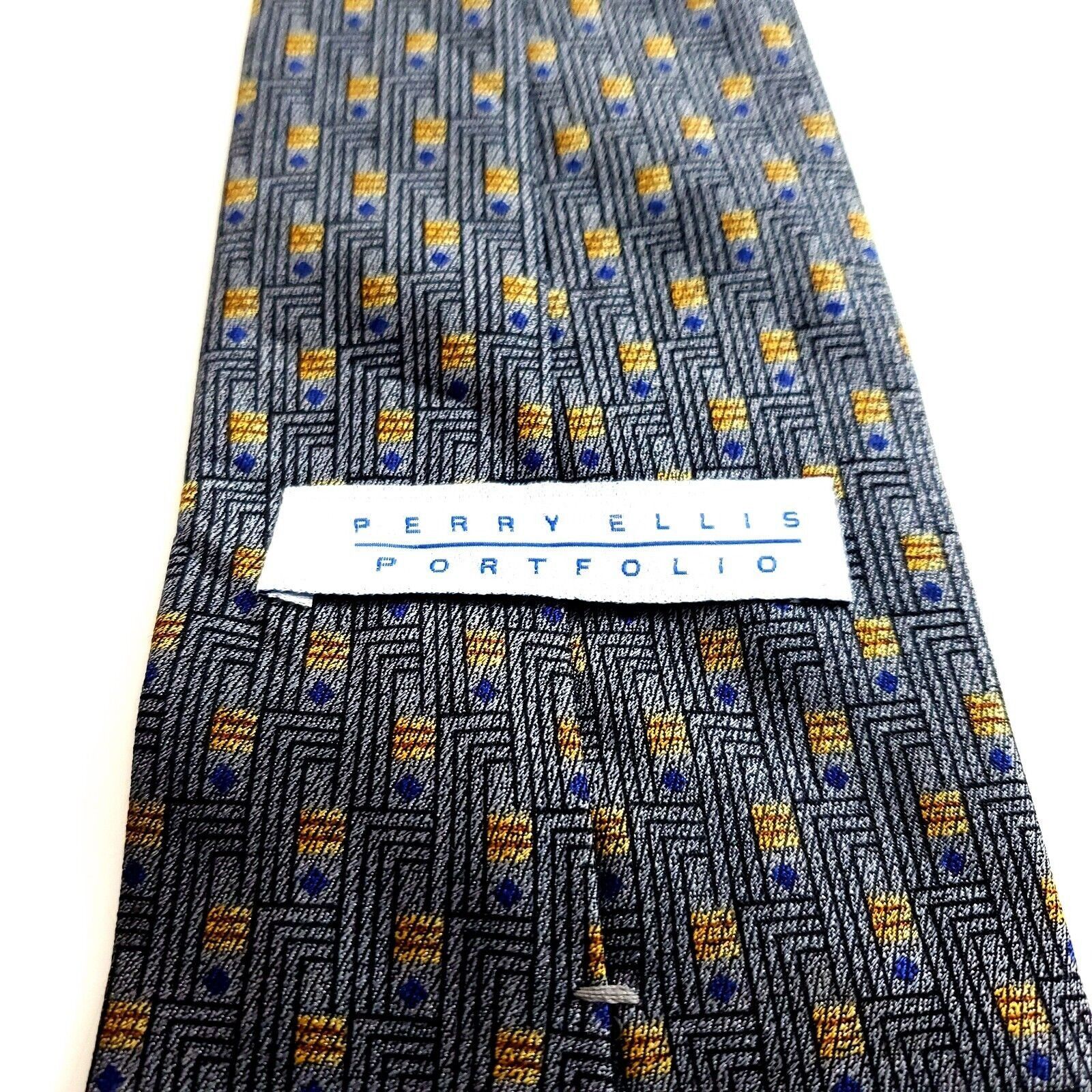 Perry Ellis Perry Ellis Portfolio Woven Gray Blue Brown Geometric Short Size ONE SIZE - 3 Thumbnail