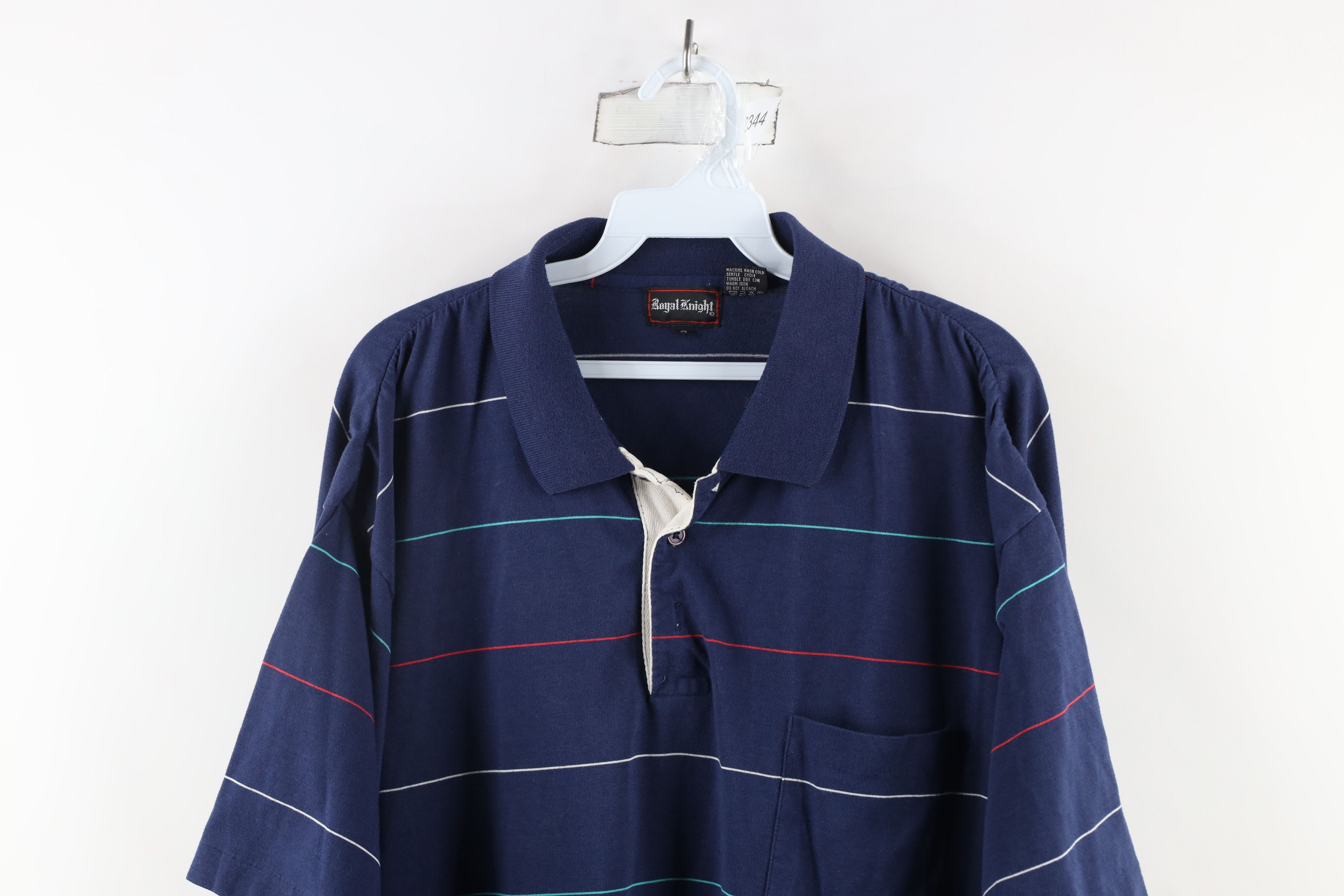 Vintage Vintage 90s Streetwear Striped Knit Collared Golf Polo Shirt Size US XXL / EU 58 / 5 - 2 Thumbnail