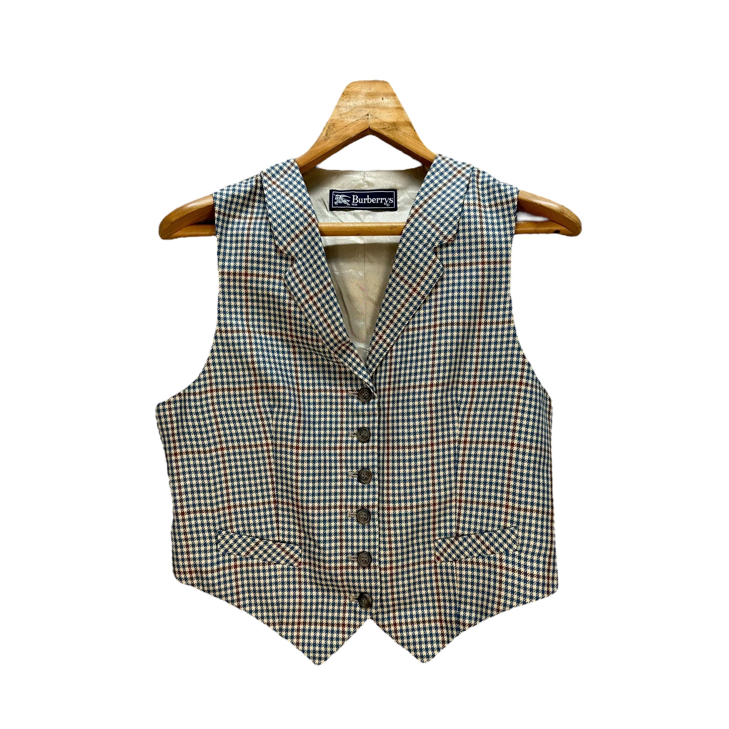 Burberry Burberrys Made In Usa Checked Silk Inner Vest #A6-0169 Size S / US 4 / IT 40 - 1 Thumbnail