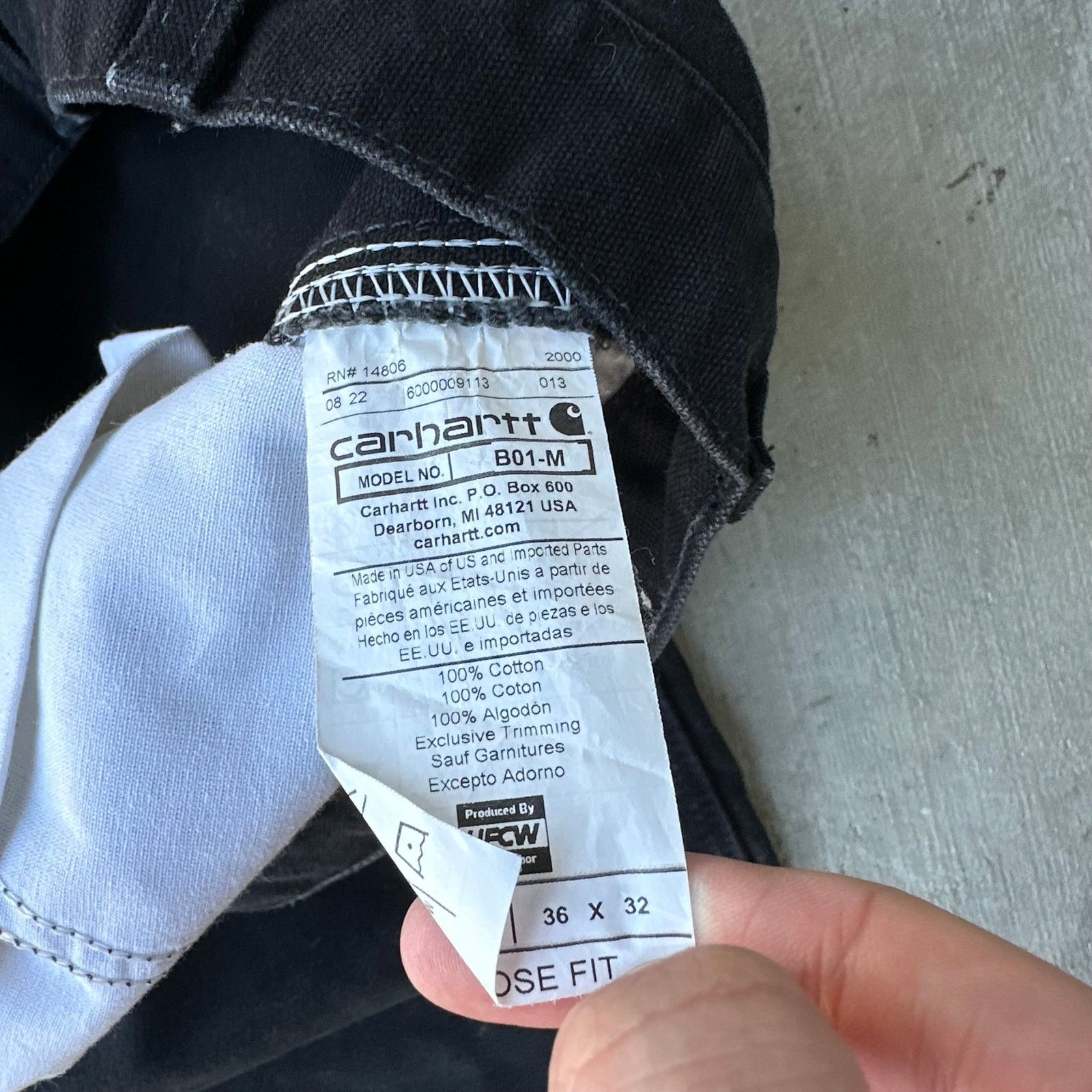 Carhartt × Vintage Carhartt black double knee work wear carpenter pants Size US 35 - 4 Thumbnail