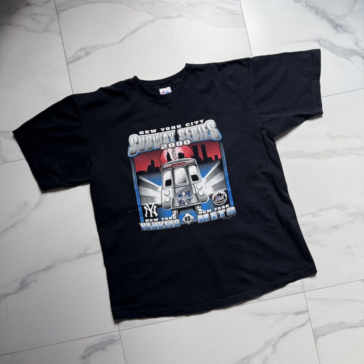 Majestic Vintage Y2K NY City Subway Series Tee Size US XXL / EU 58 / 5 - 3 Thumbnail