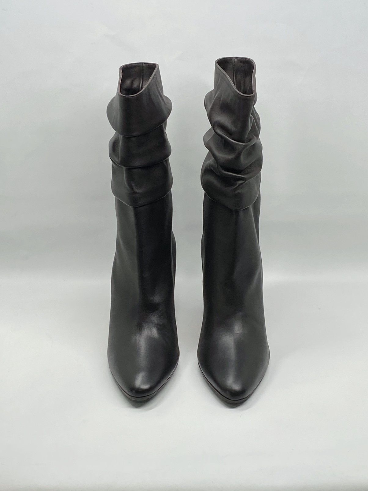 Manolo Blahnik Manolo Blahnik Calasso 90MM Ruched Leather Boots size 38.5 Size US 8.5 / IT 38.5 - 6 Thumbnail