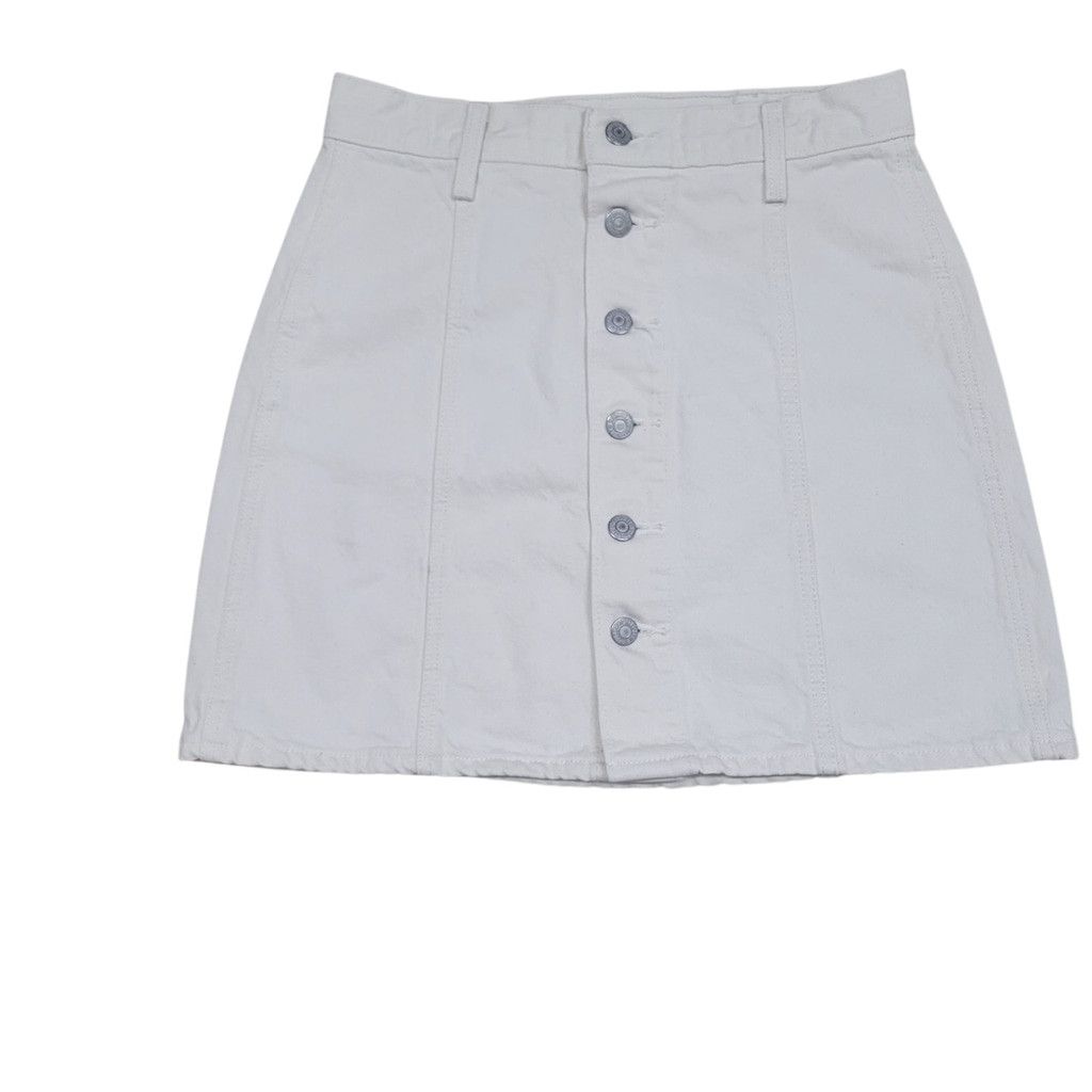 Levi's Levi's A-Line Front Button Women Beige Denim 100% Cotton Ski Size 26" / US 2 / IT 38 - 3 Thumbnail