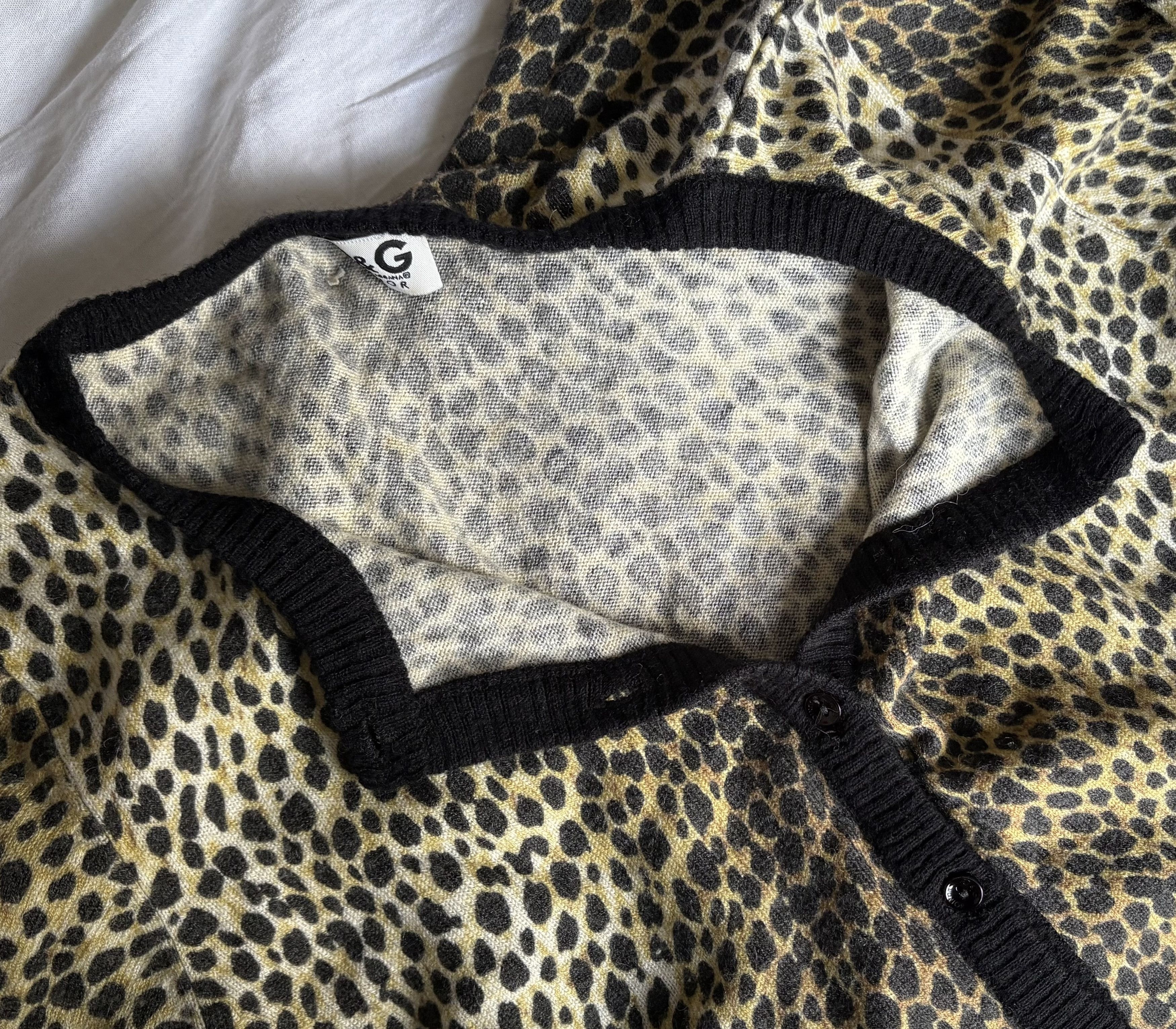 Dolce & Gabbana D&G Junior Leopard Cashmere Cardigan (Fits XS–S Women) Size XS / US 0-2 / IT 36-38 - 8 Thumbnail