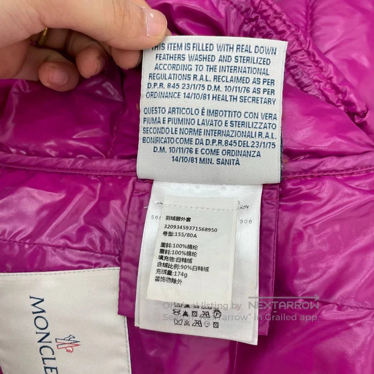 Moncler Moncler Pink Down Jacket Size 0. Size XS / US 0-2 / IT 36-38 - 4 Thumbnail