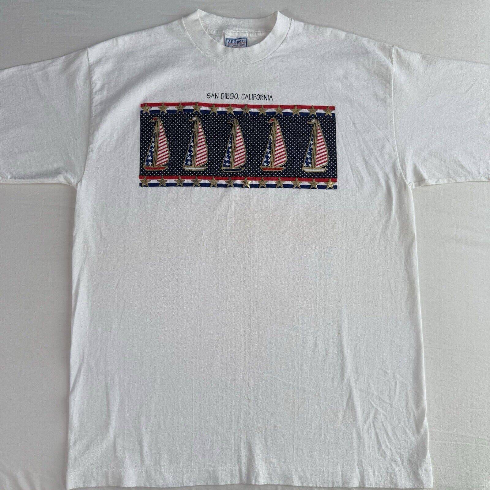 All Sport Vtg 1990 California San Diego Shirt Size XL Single Stitch Size US XL / EU 56 / 4 - 1 Thumbnail