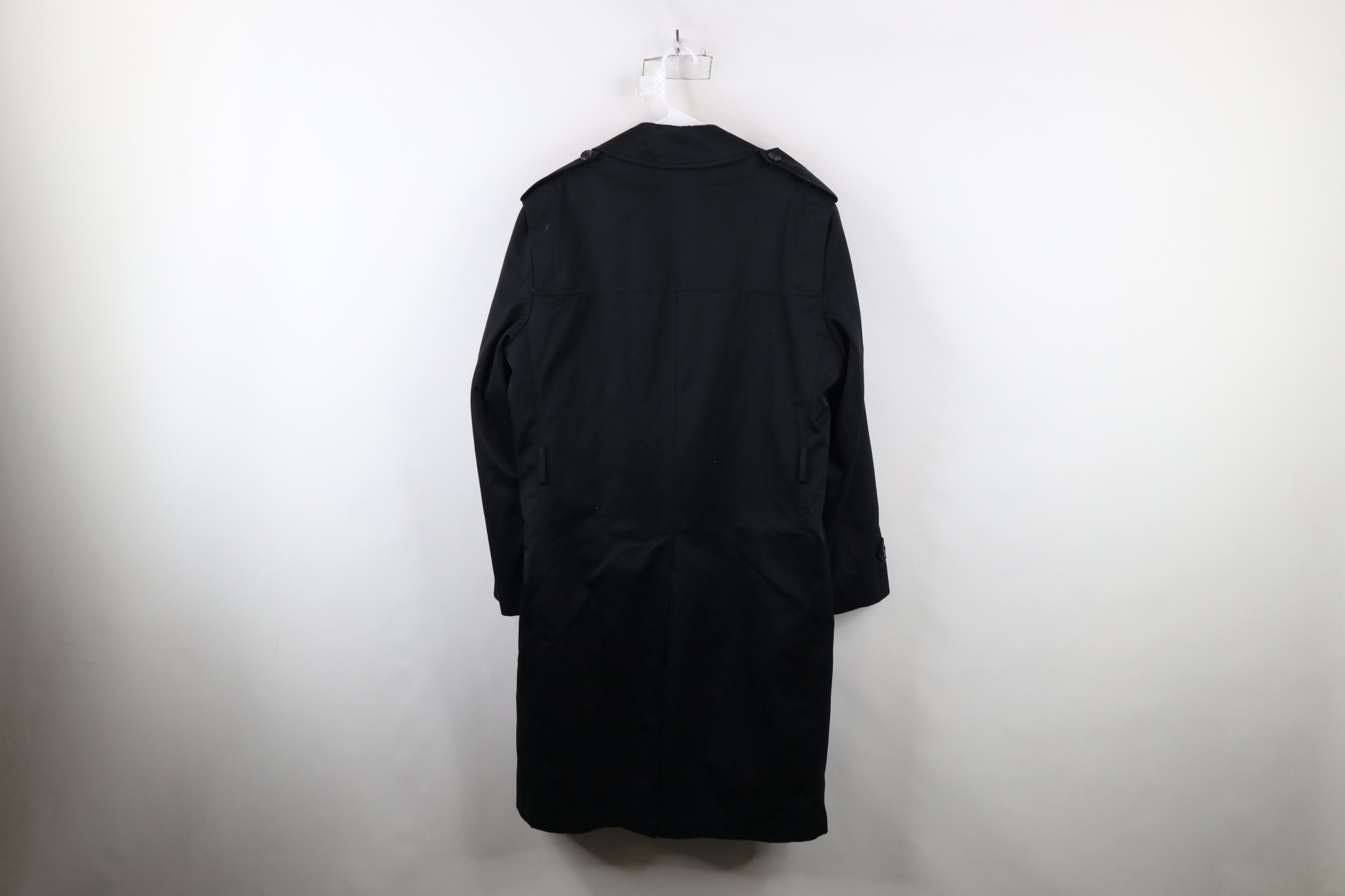 Vintage Vintage 90s Streetwear Breasted Trench Coat Jacket Black Size US XL / EU 56 / 4 - 14 Thumbnail