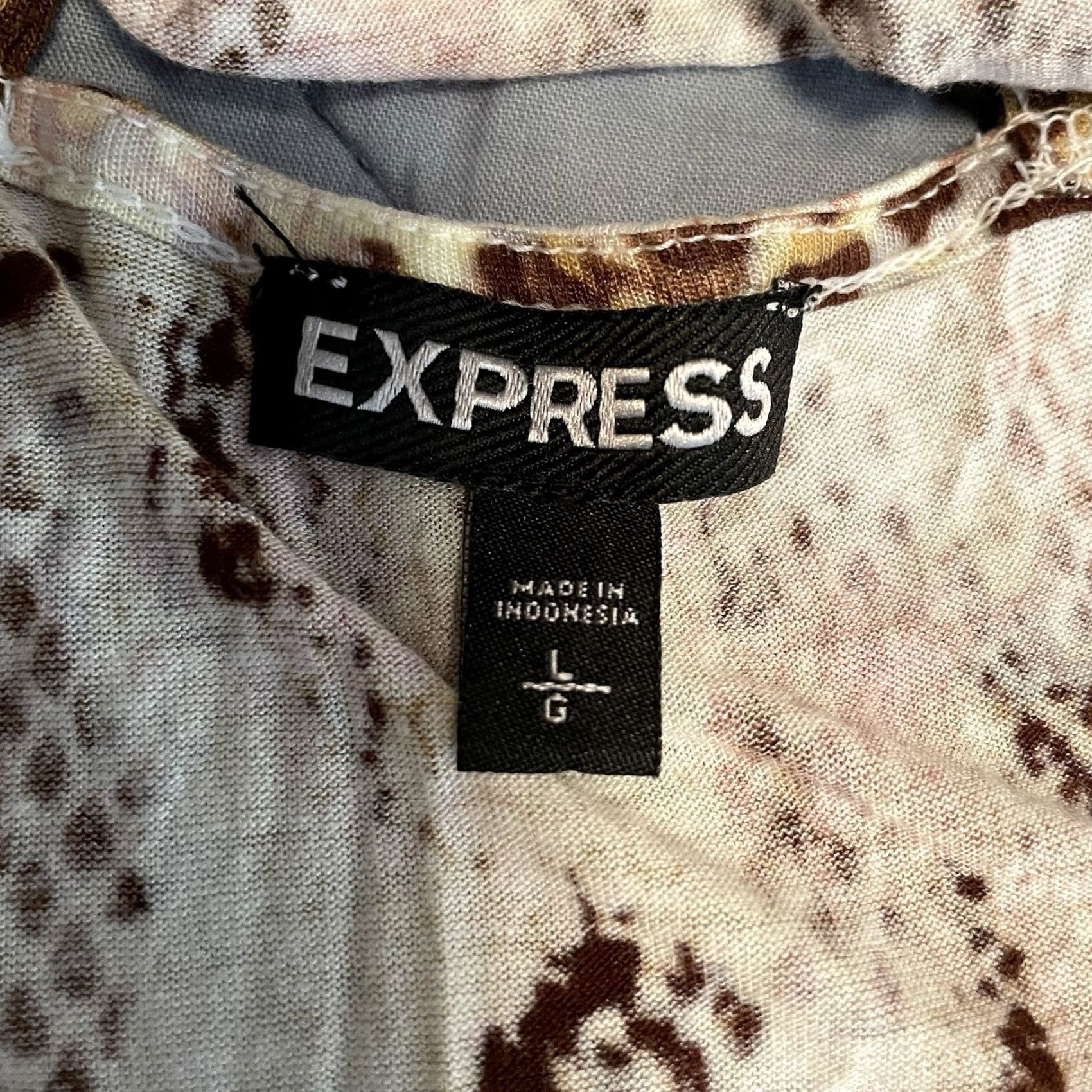 Skin VINTAGE Express Tank Top Blouse Women's L Sleeveless Pink Brown Snake Skin Sexy Tank Top Racerback Pattern: Animal Print, Snake, Beach Women Mens Size L / US 10 / IT 46 - 5 Thumbnail