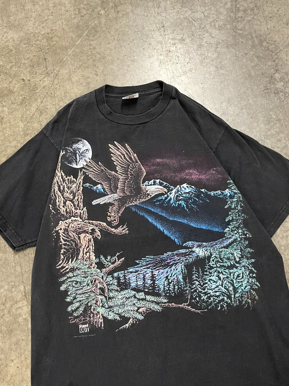 Vintage Vintage nature tee shirt faded single stitch 90s eagles Size US L / EU 52-54 / 3 - 3 Thumbnail