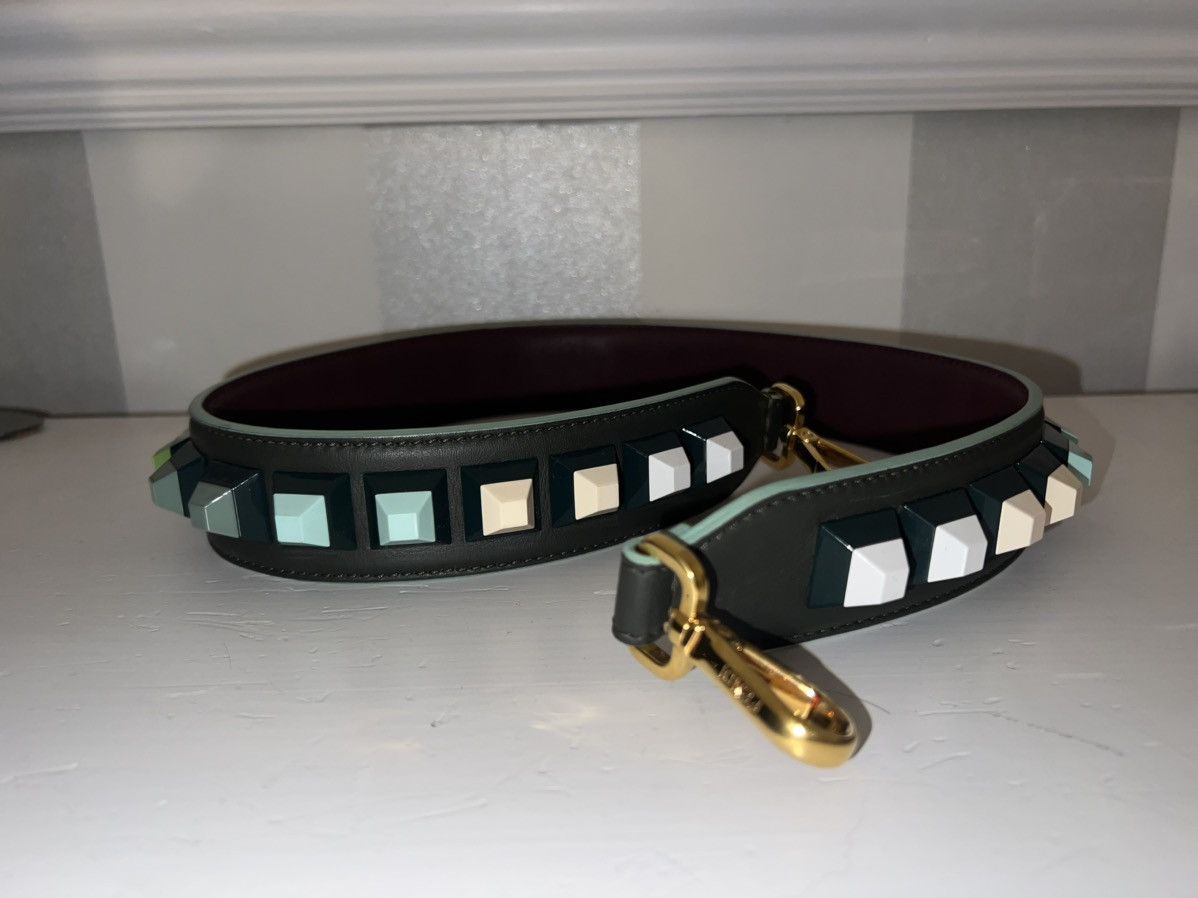 Fendi Fendi Multicolour Green Pyramid Studded Bag Strap Size ONE SIZE - 2 Thumbnail