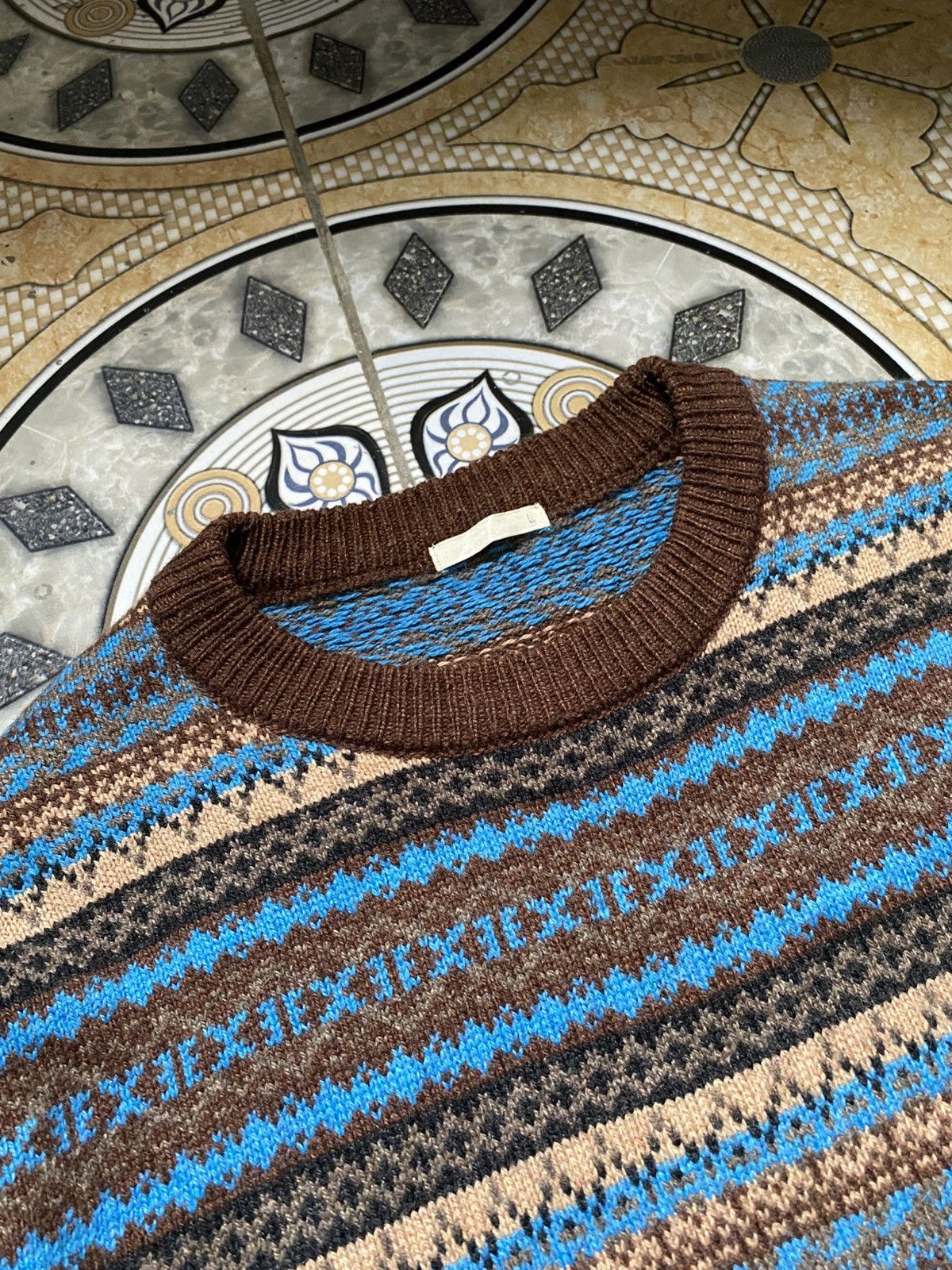 GU Vintage 90's GU Japan Fair Isle Knit Winter Streetwear. Size US M / EU 48-50 / 2 - 7 Thumbnail