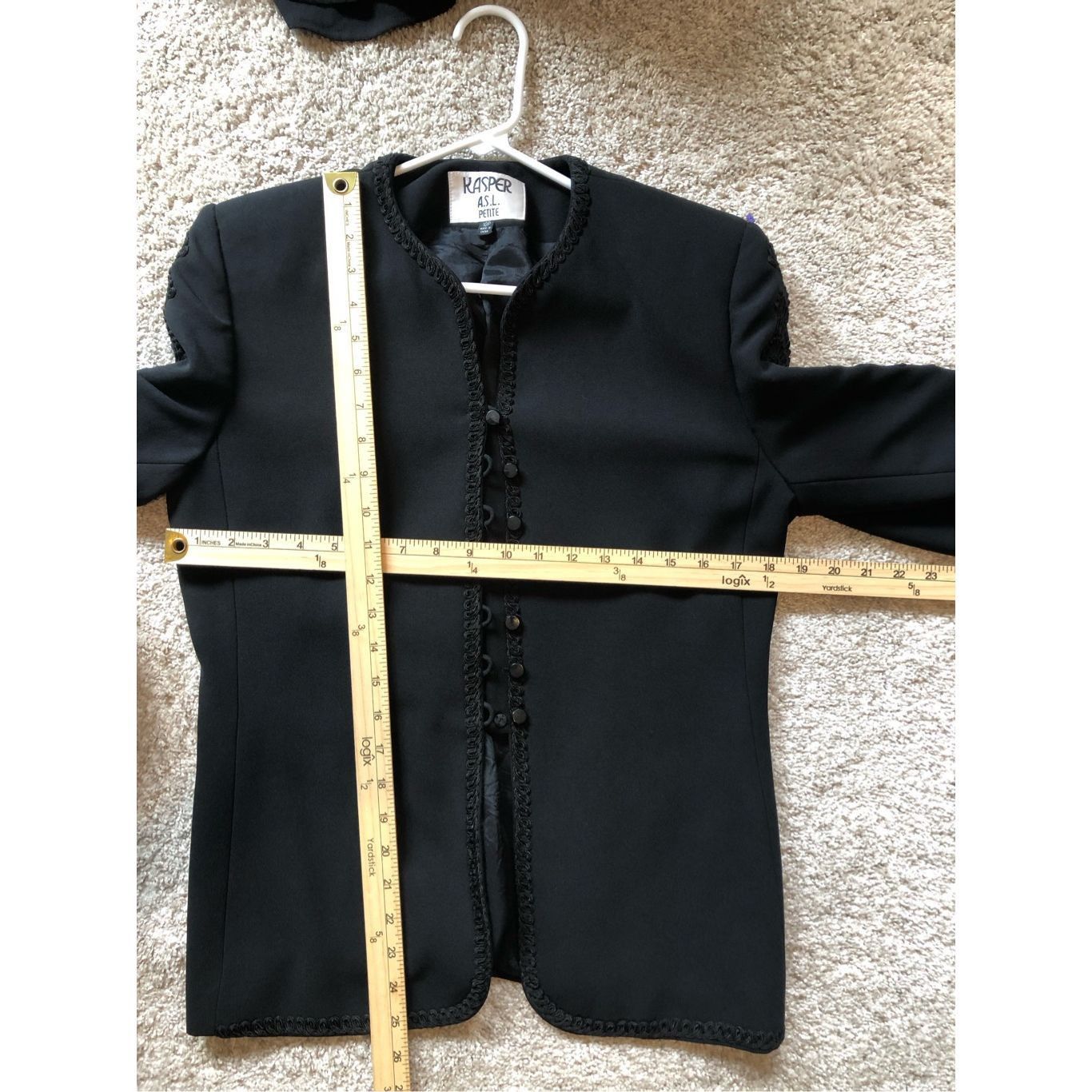 Other Kasper A.S.L. Women’s Black Lace Trim Button Up Elegant Suit Size L / US 10 / IT 46 - 8 Thumbnail