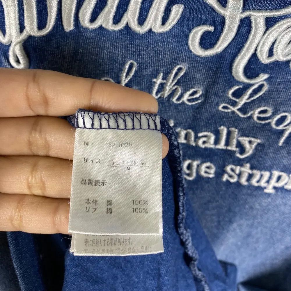 In The Attic IN THE ATTIC Embroidery Logo Indigo Washed Vneck Tee Shirt Size US M / EU 48-50 / 2 - 7 Thumbnail