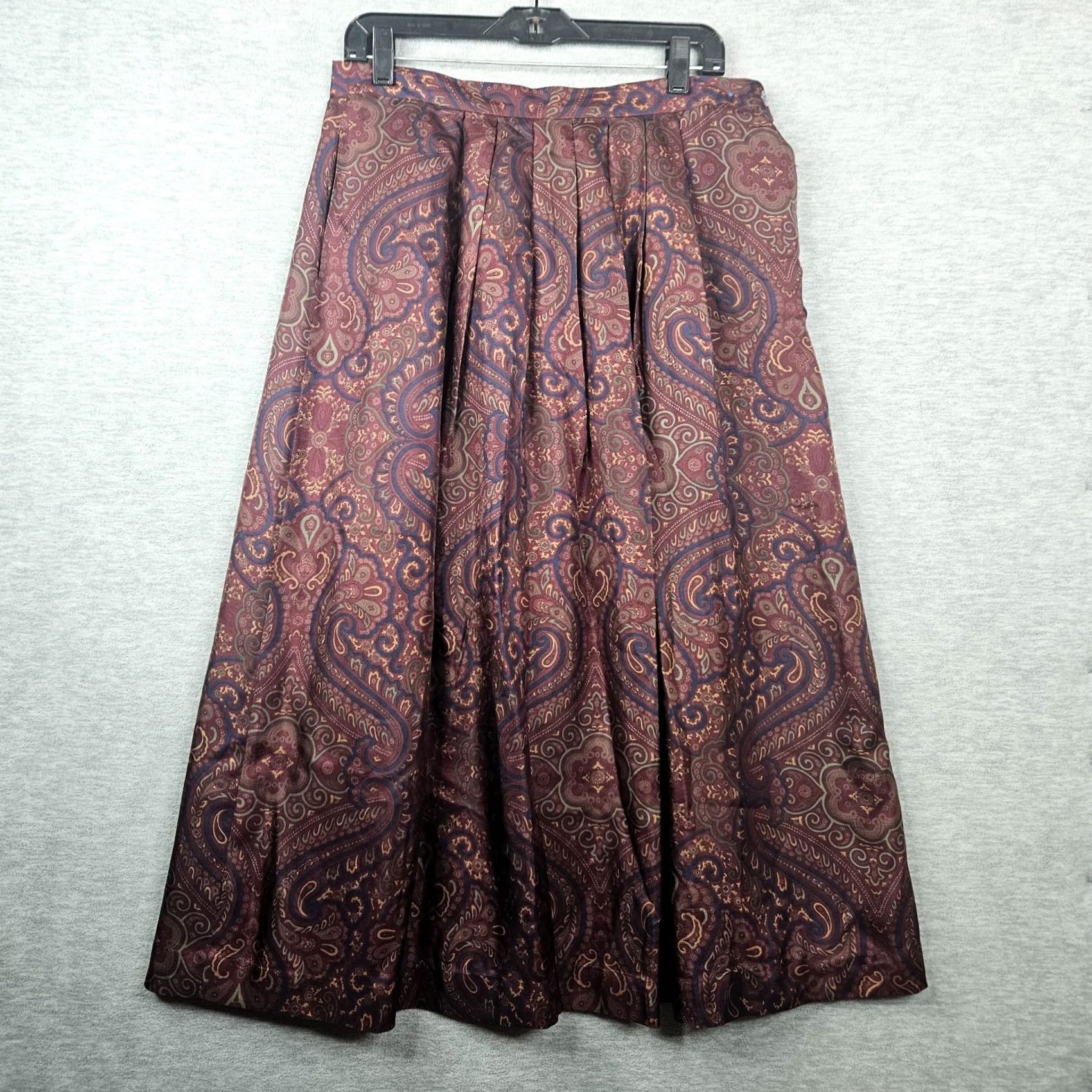 Vintage Vtg Private Agenda Womens Silk Maxi Skirt Paisley Sz 14 Size 36" / US 14 / IT 50 - 2 Thumbnail