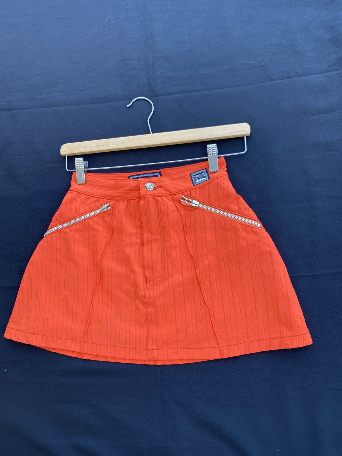 Versace Rare Vintage Versace Orange Mini Skirt Size 23" - 1 Thumbnail