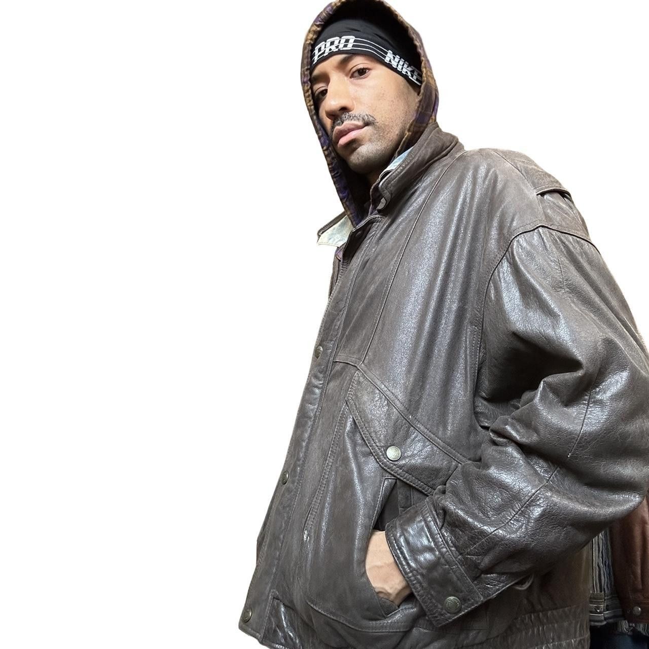 Leather Vintage Canton Ridge Retro Brown Leather Bomber Jacket - XL Size US XL / EU 56 / 4 - 8 Thumbnail