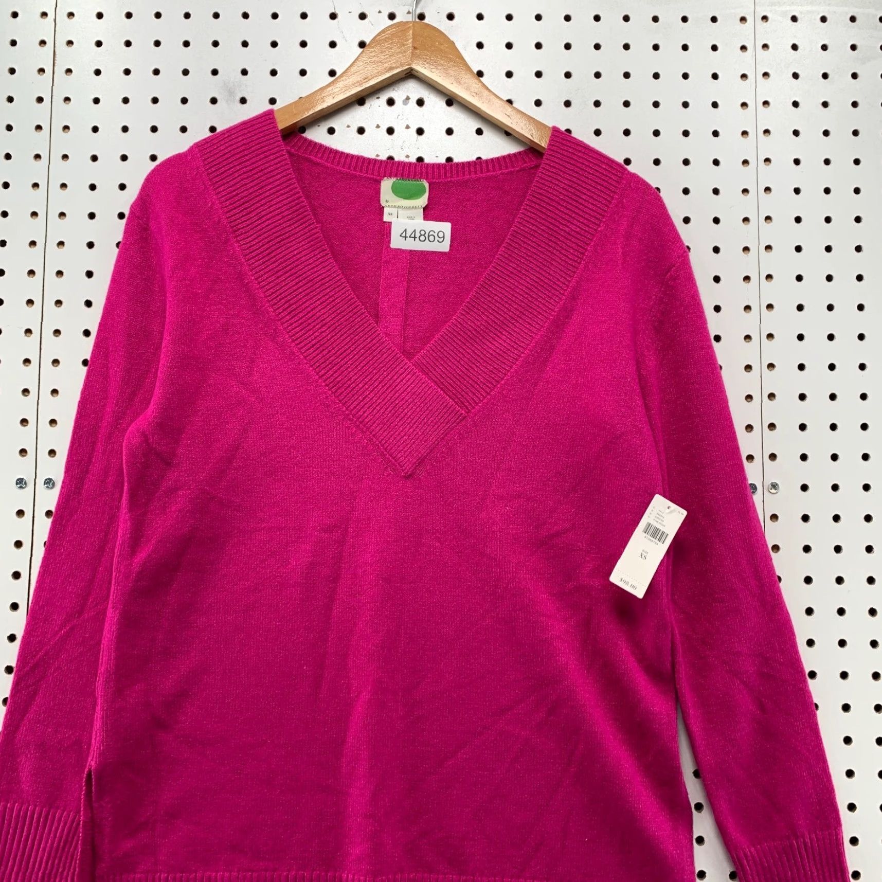 Anthropologie VINTAGE Anthropologie Galizia Tunic Sweater Womens XS Hot Pink V Neck NWT Cozy Size XS / US 0-2 / IT 36-38 - 2 Thumbnail