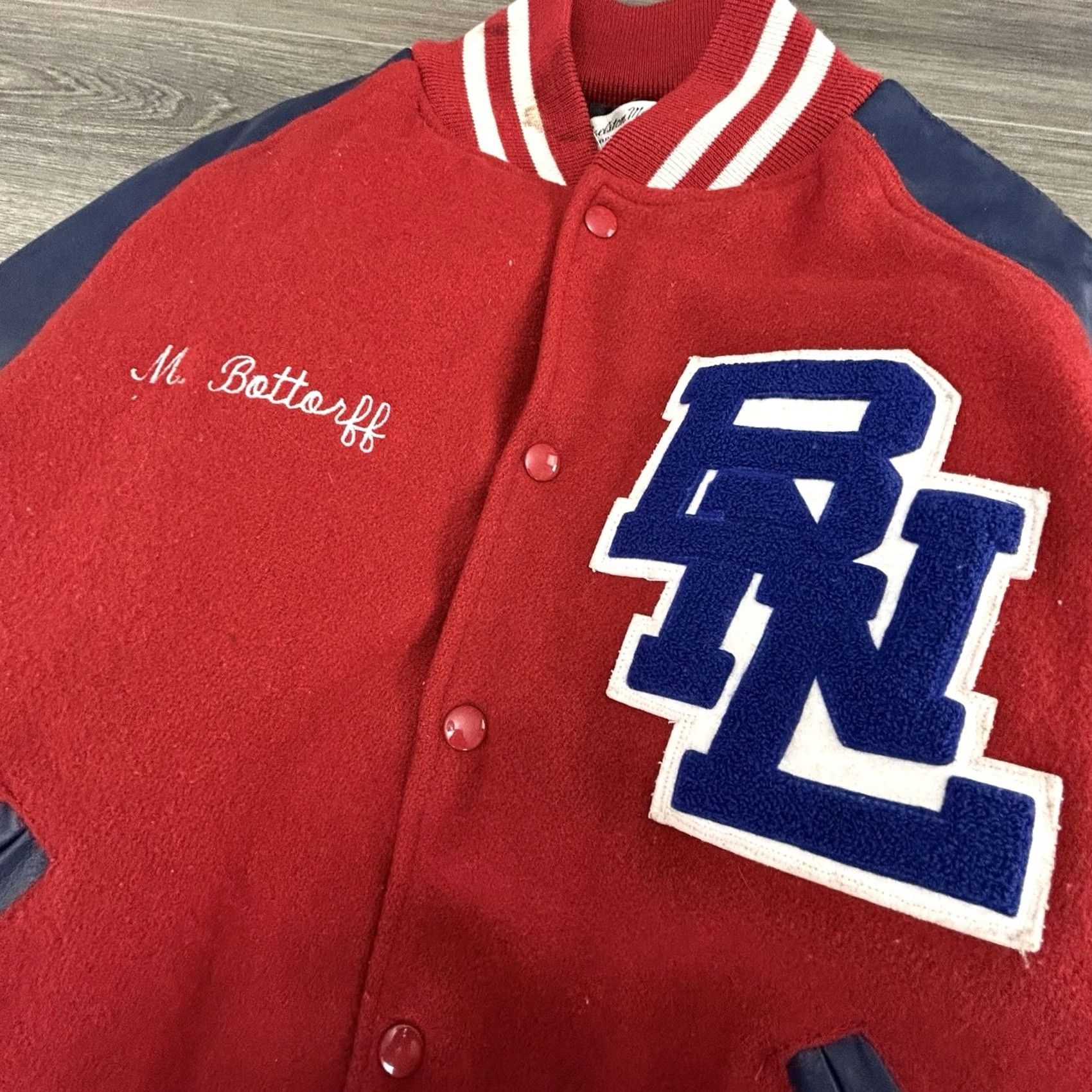 Vintage VINTAGE Gem Sports Varsity Jacket Adult XL Red Wool Embroidered Logo 90s USA College Baseball Basketball Football Size US XL / EU 56 / 4 - 3 Thumbnail