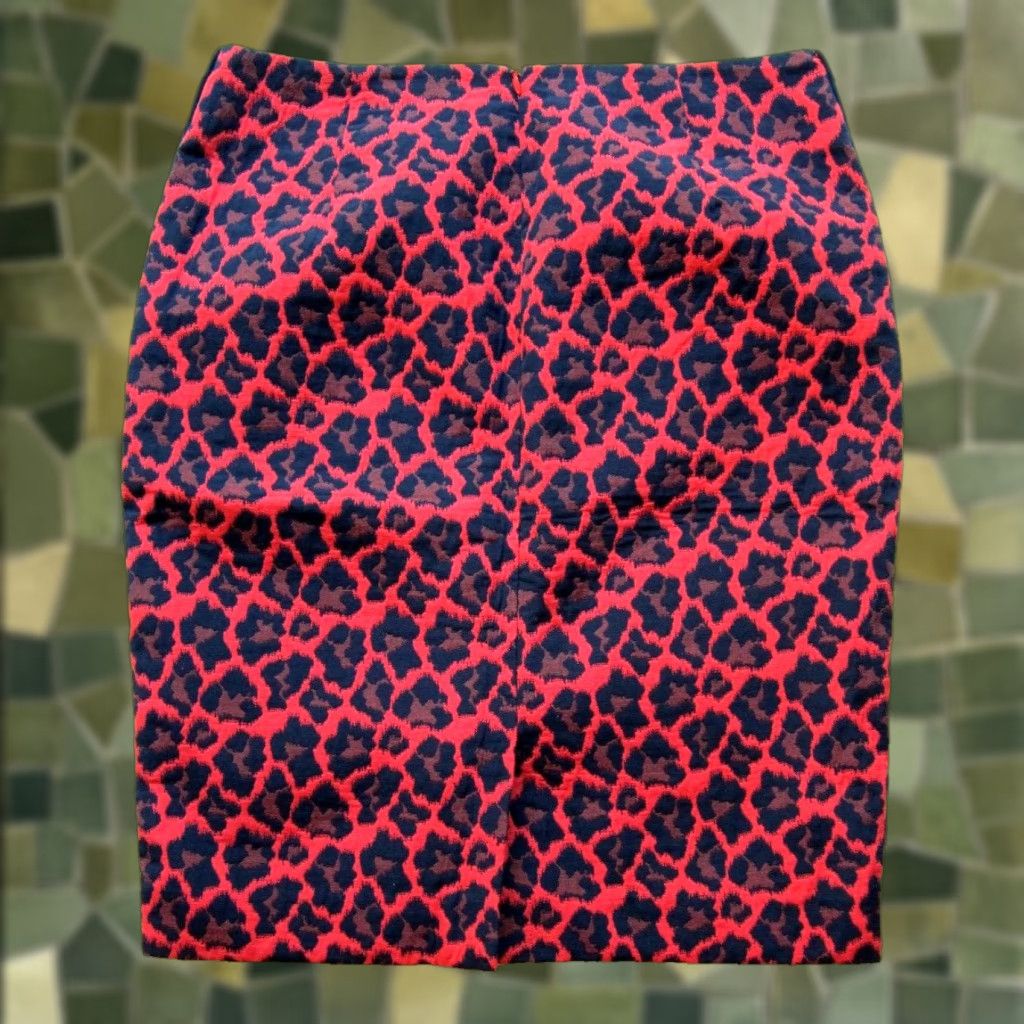 Vintage NWT The Limited Red Black Cheetah Print Work Straight Pencil Skirt Women 8 Size 30" / US 8 / IT 44 - 1 Thumbnail