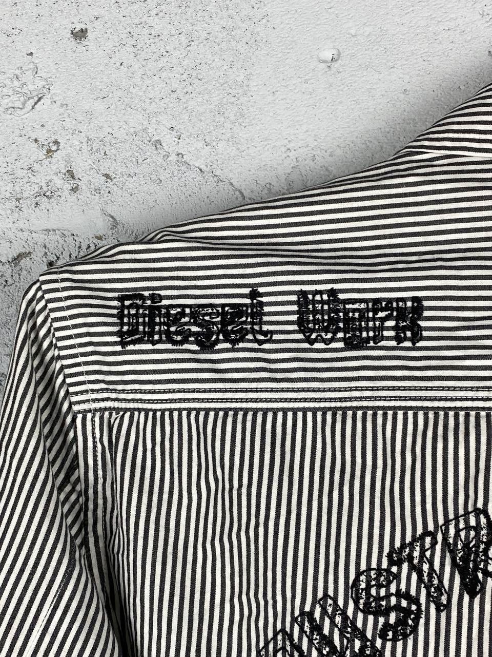 Diesel × Vintage Y2K Striped Avantgarde Diesel Printed Shirt Size L Size US L / EU 52-54 / 3 - 10 Thumbnail