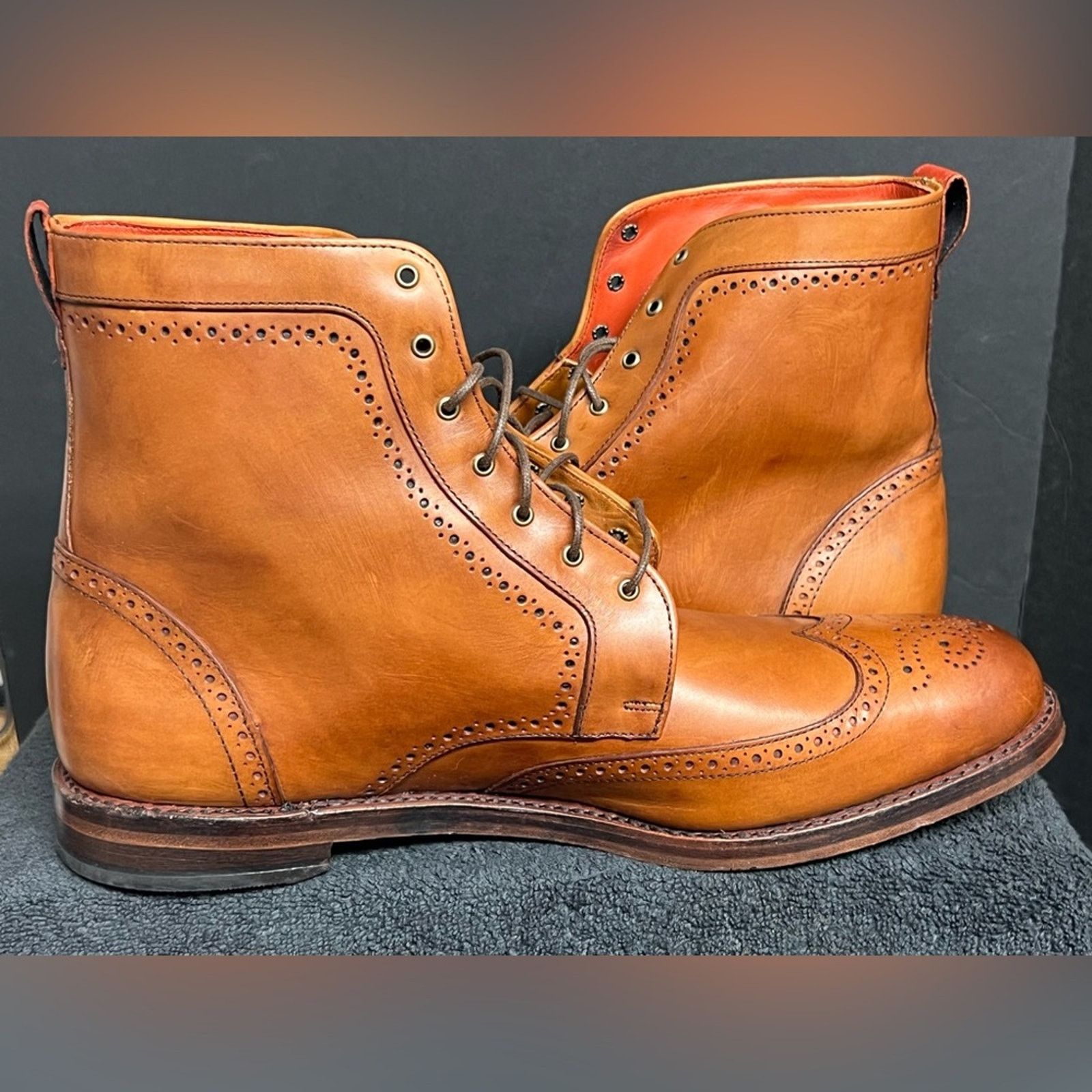 Allen Edmonds Allen Edmonds Dalton Wingtip Boots Men Tan BARELY WORN Size US 15 / EU 48 - 7 Thumbnail