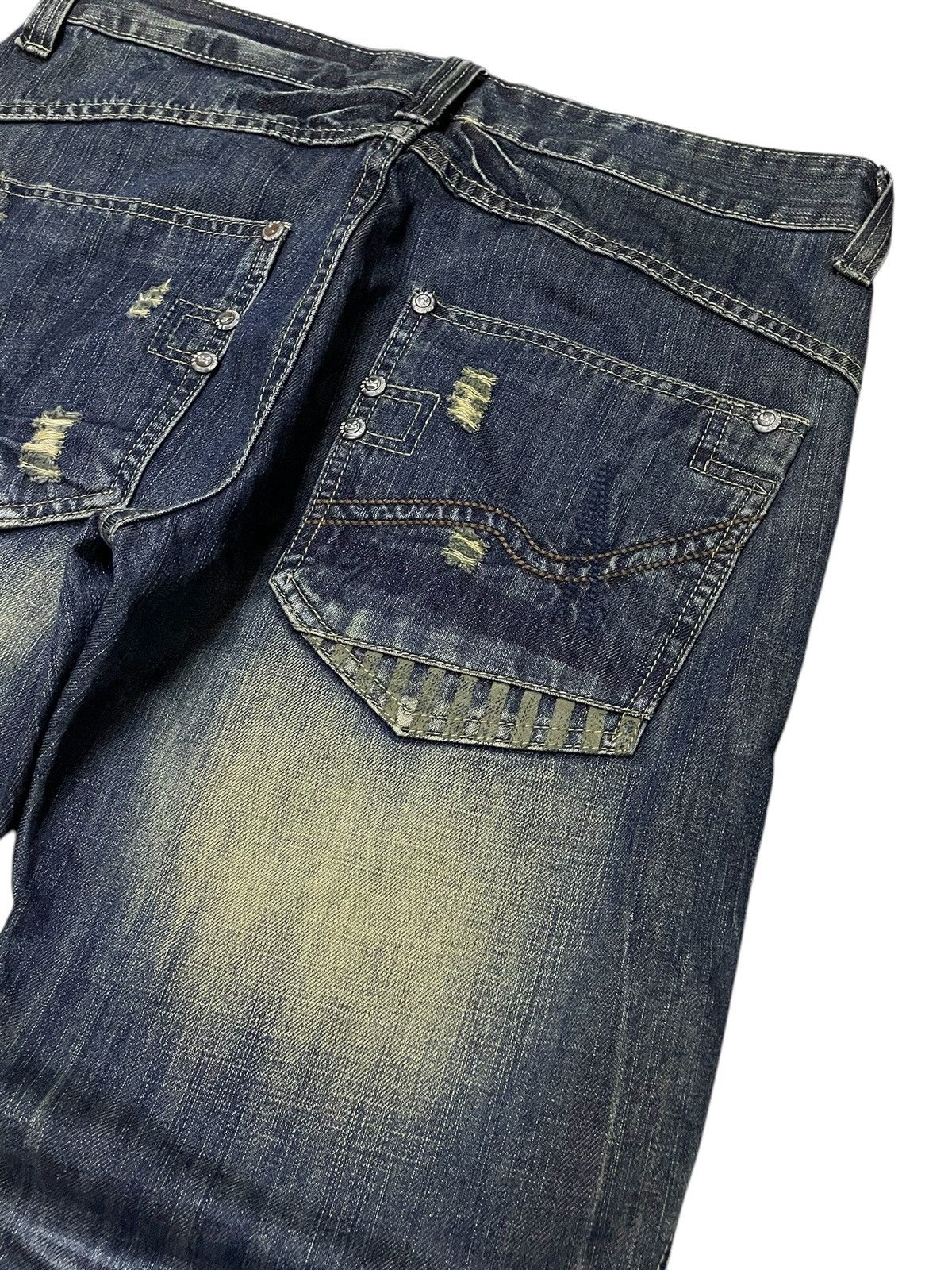 Japanese Brand Lemans Japan Asymmetrical Panel Heavy Stitch Boro Jeans Size US 32 / EU 48 - 19 Thumbnail