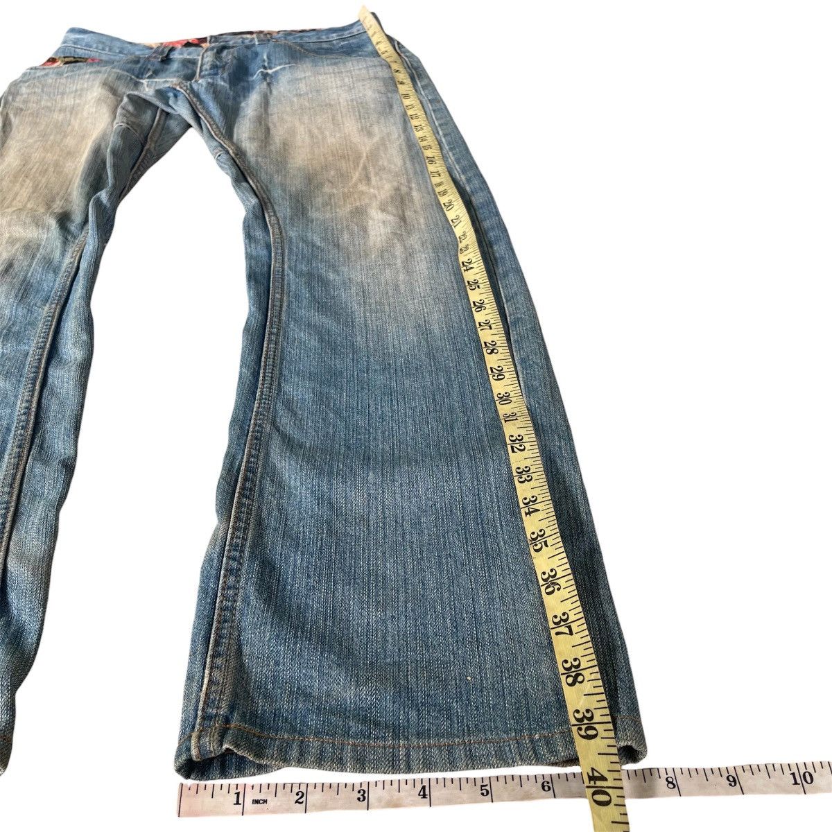 Kapital Y2k Japan Dominate Handcrafted Floral Sukajan Mudwash Jeans Size US 32 / EU 48 - 21 Thumbnail