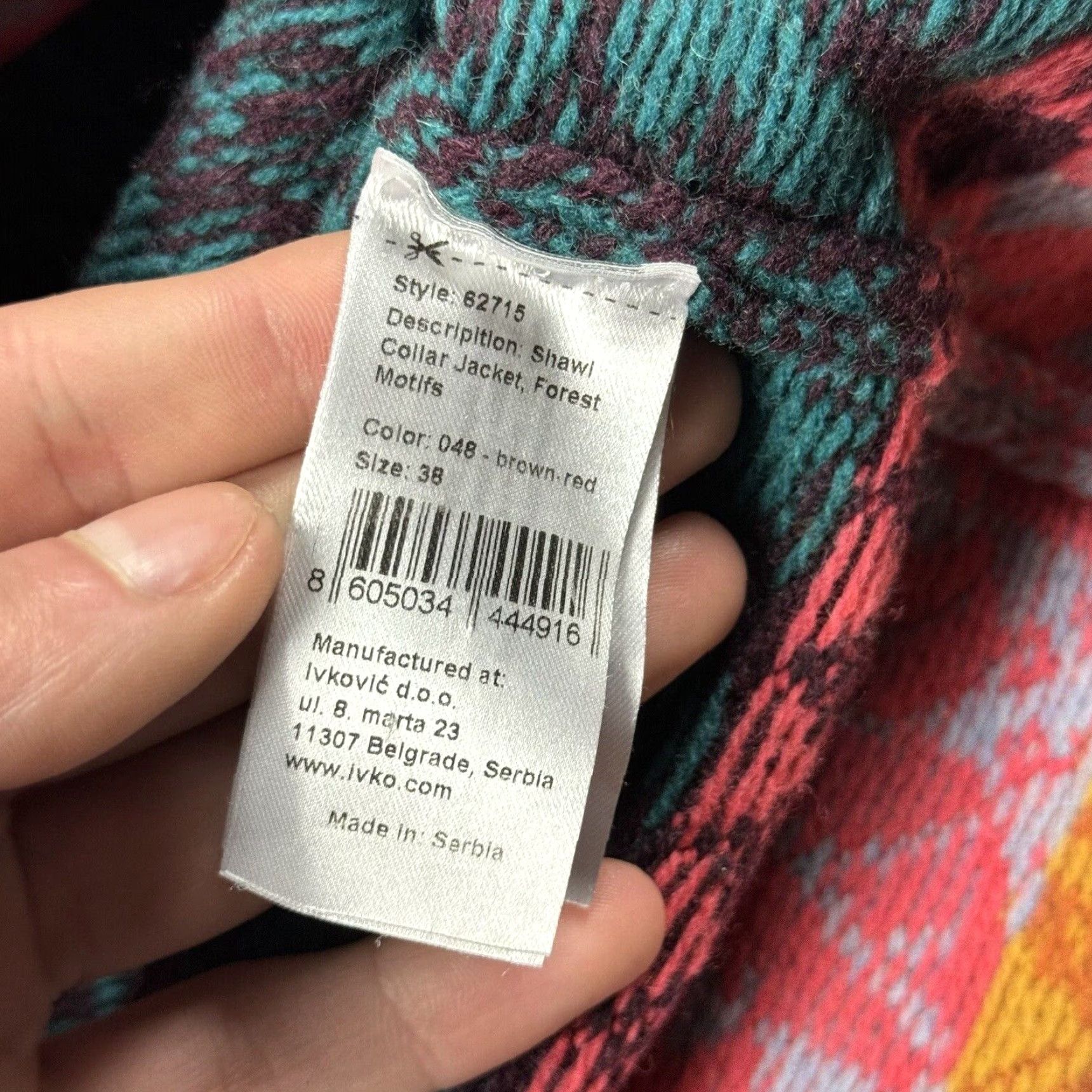 Vintage VINTAGE IVKO Women's Knit Cardigan Sweater Sz 38 All Seasons Tribal Floral Southwest Pattern Size XS / US 0-2 / IT 36-38 - 4 Thumbnail