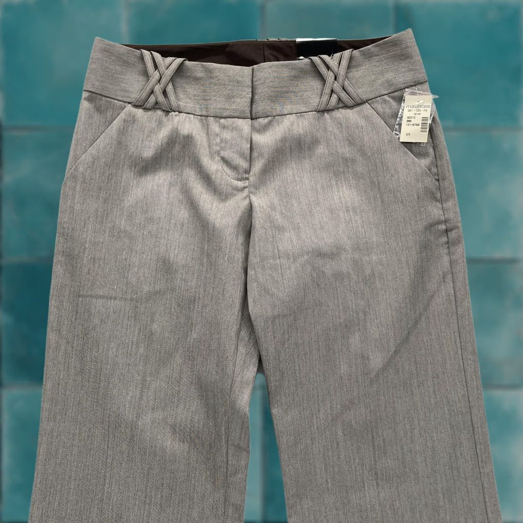 Vintage Maurices Pants Womens 5/6 Gray Modern Dress Slacks Wide Leg Career Office NWT Size 28" / US 6 / IT 42 - 1 Thumbnail