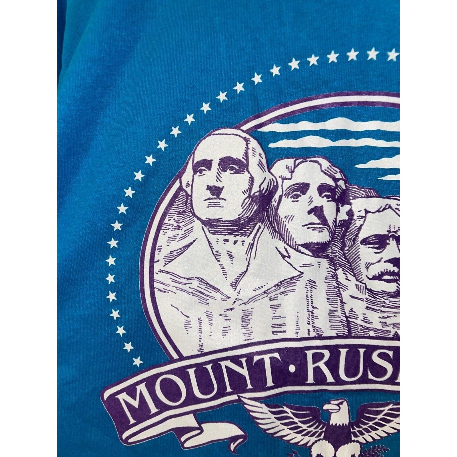 Jerzees Vintage Mount Rushmore Shirt Golden Anniversary Blue Tee 90s Size US L / EU 52-54 / 3 - 2 Thumbnail