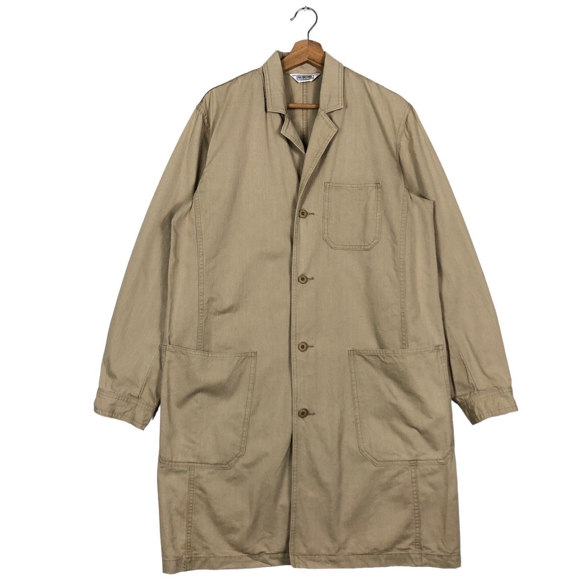FiveBrother × Japanese Brand 🔥Rich Brown - Long Fly Coats Double Breast Jacket Size US L / EU 52-54 / 3 - 1 Thumbnail