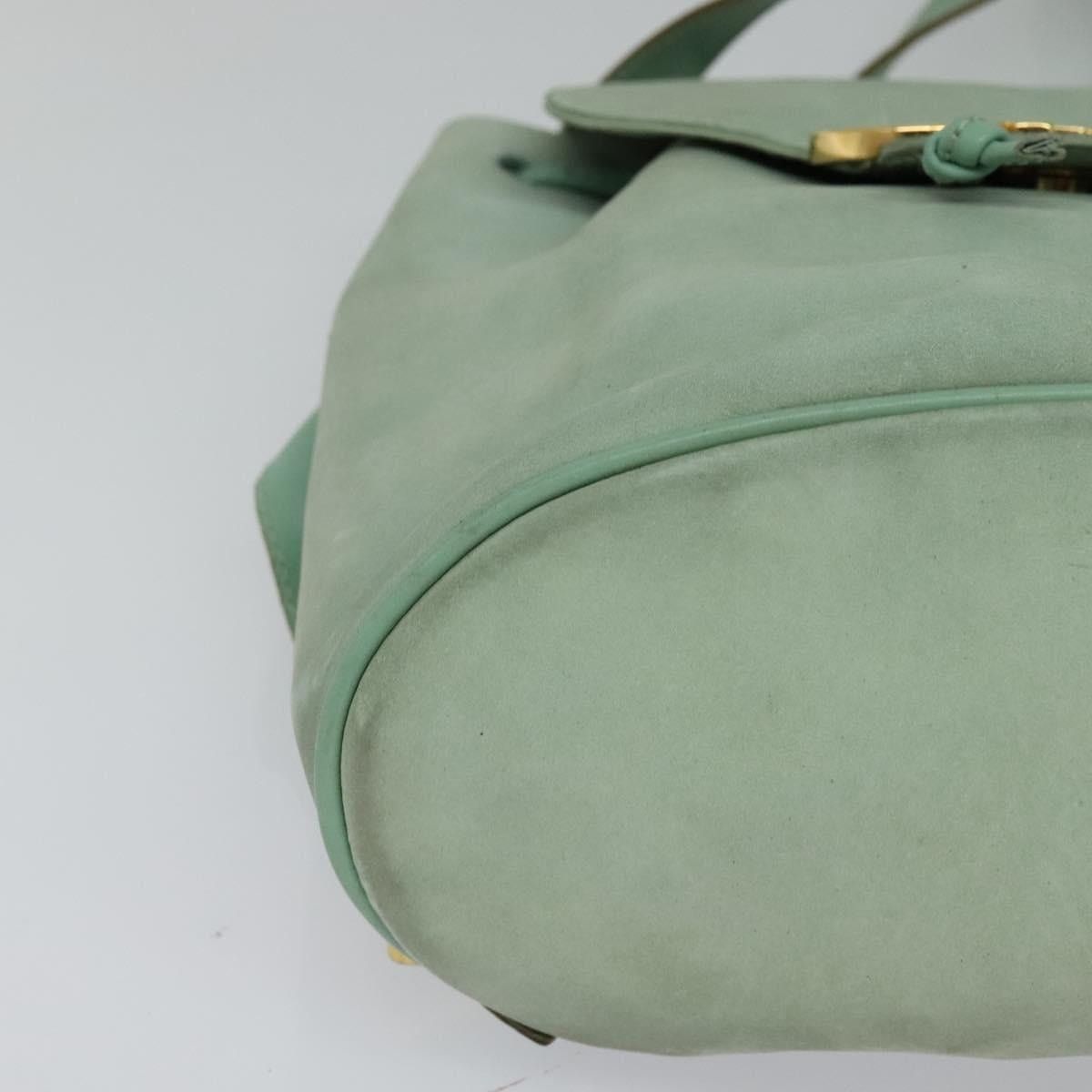 Salvatore Ferragamo Salvatore Ferragamo Backpack Suede Peppermint Gold Size ONE SIZE - 14 Thumbnail