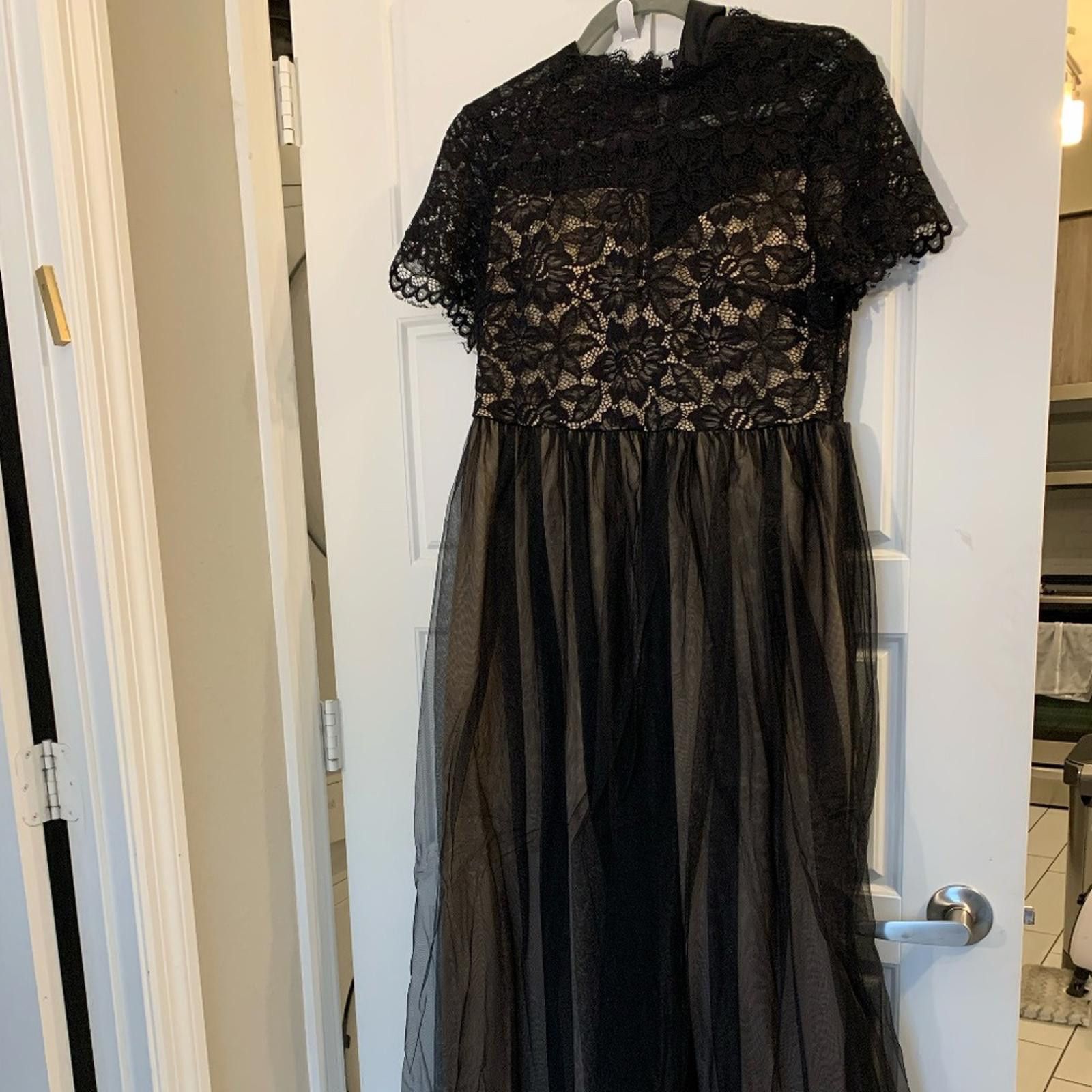Other Long Formal Dress Lace Top Sheer Skirt Size L / US 10 / IT 46 - 1 Thumbnail
