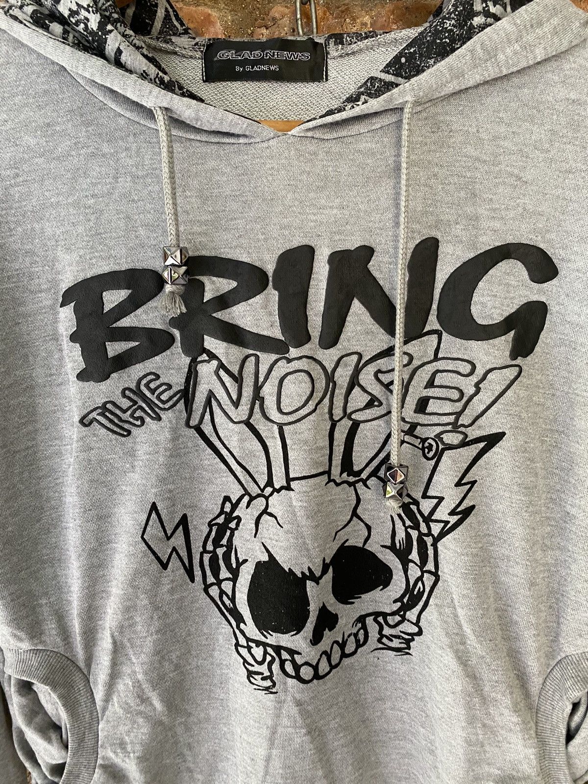 Hysteric Glamour × If Six Was Nine × Japanese Brand Vtg Glad News Japan Punk Bring the noise hoodie crop Size S / US 4 / IT 40 - 4 Thumbnail