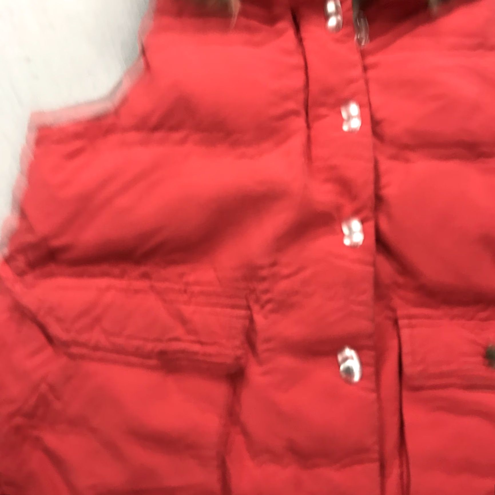 Vintage Denim & Supply Ralph Lauren Vest Womens Small Red Fur Trim Down Puffer Hood Snap Vest Vintage S Womens Size S / US 4 / IT 40 - 2 Thumbnail