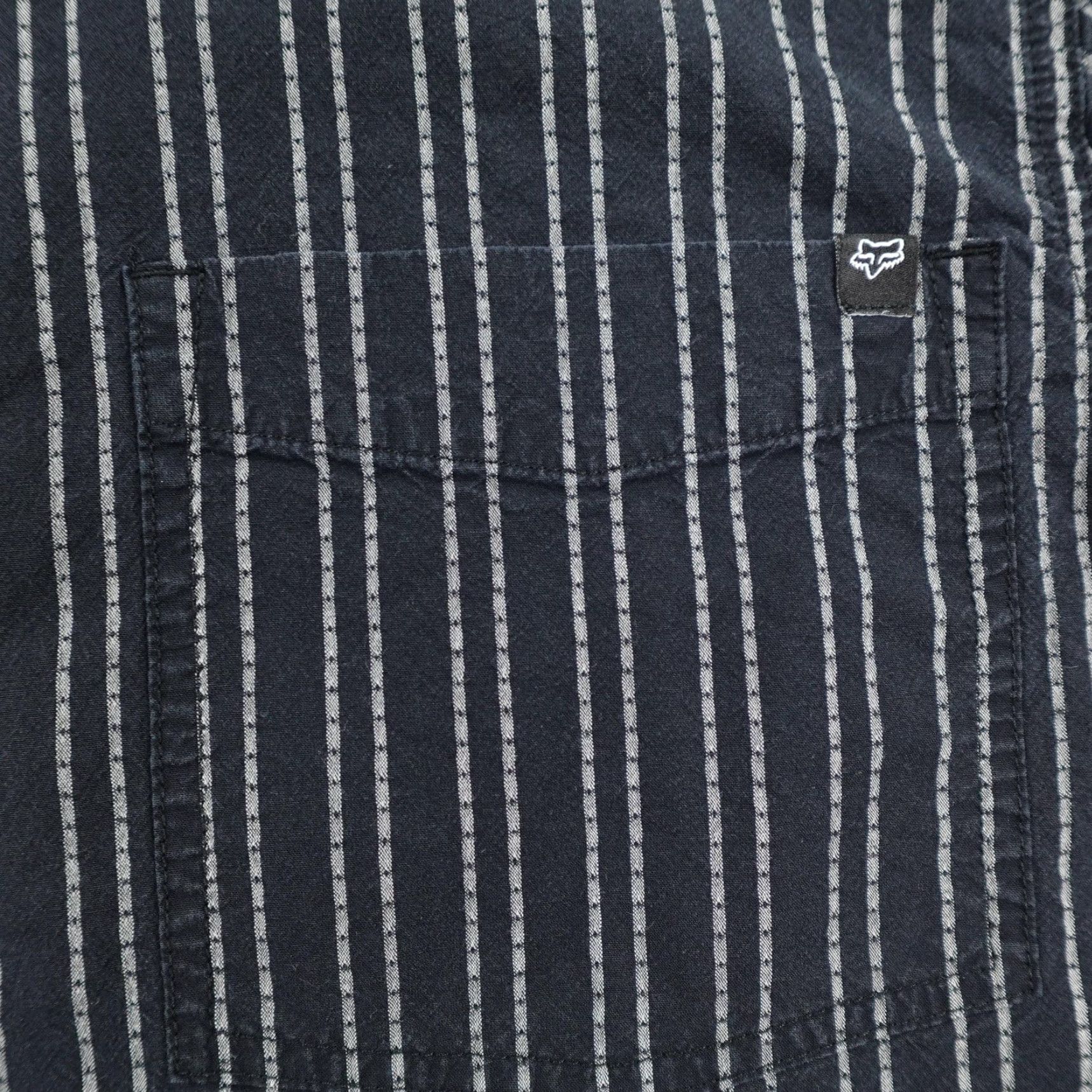 Fox Racing Fox Racing Shirt Mens Medium Black Gray Striped Textured Button Up BMX Skater Size US M / EU 48-50 / 2 - 3 Thumbnail