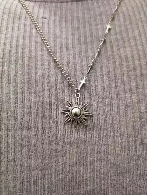 Jewelry Sun Cross Punk Necklace Chain Choker Size ONE SIZE - 2 Thumbnail