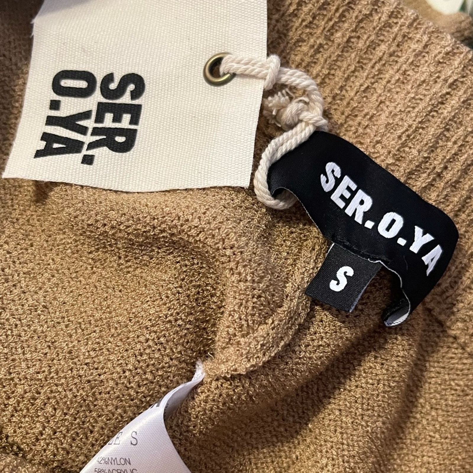 SER.O.YA Ser.O.Ya Mens Unisex Brown Hansen Knit Ribbed Shorts Sm NWT Size US 26 / EU 42 - 9 Thumbnail