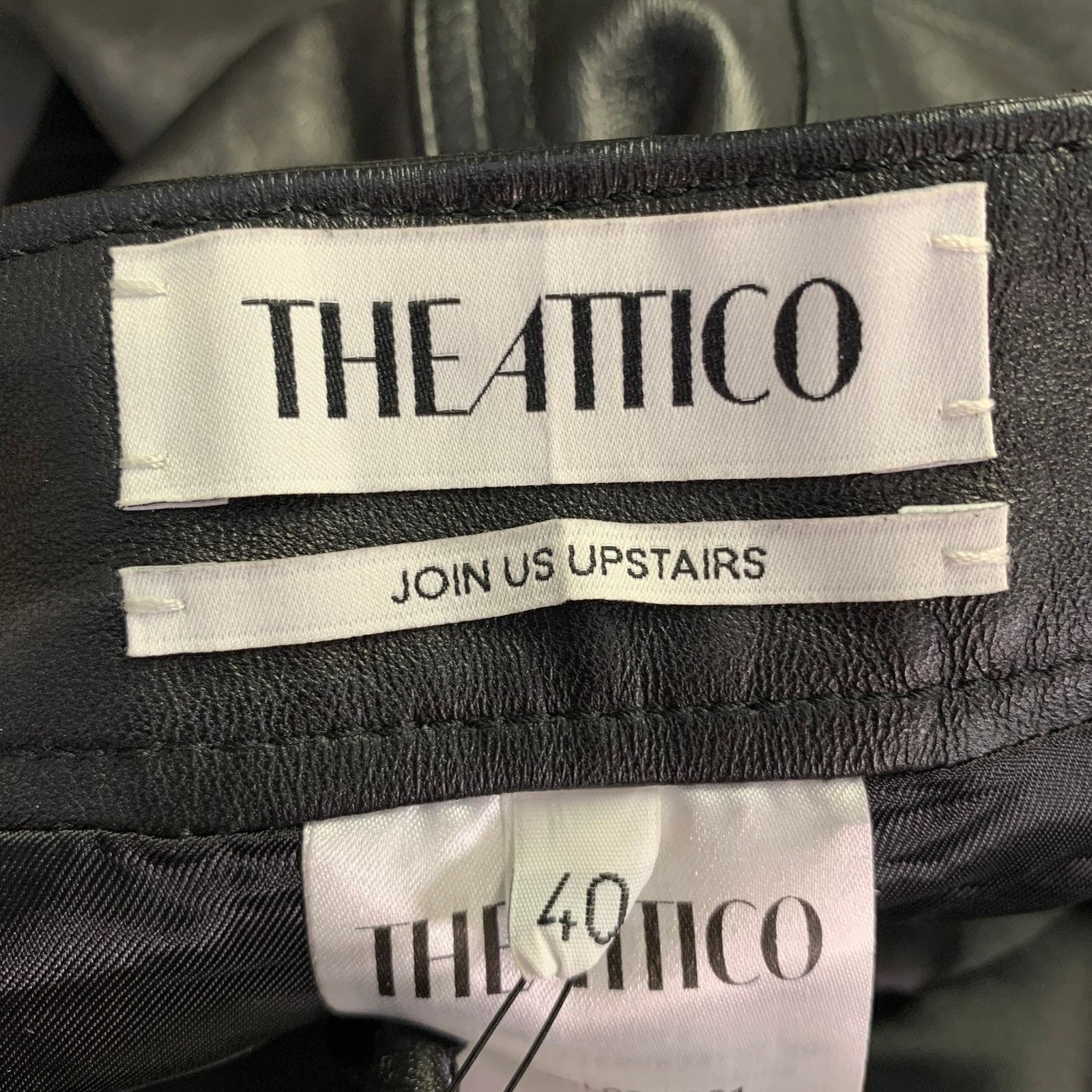 The Attico THE ATTICO Black Lambskin Leather High Waisted Casual Pants Size 27" / US 4 / IT 40 - 4 Thumbnail