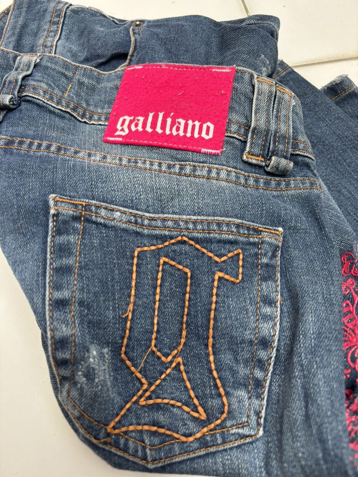 John Galliano Gazette Newspaper Denim Jeans Size US 28 / EU 44 - 7 Thumbnail