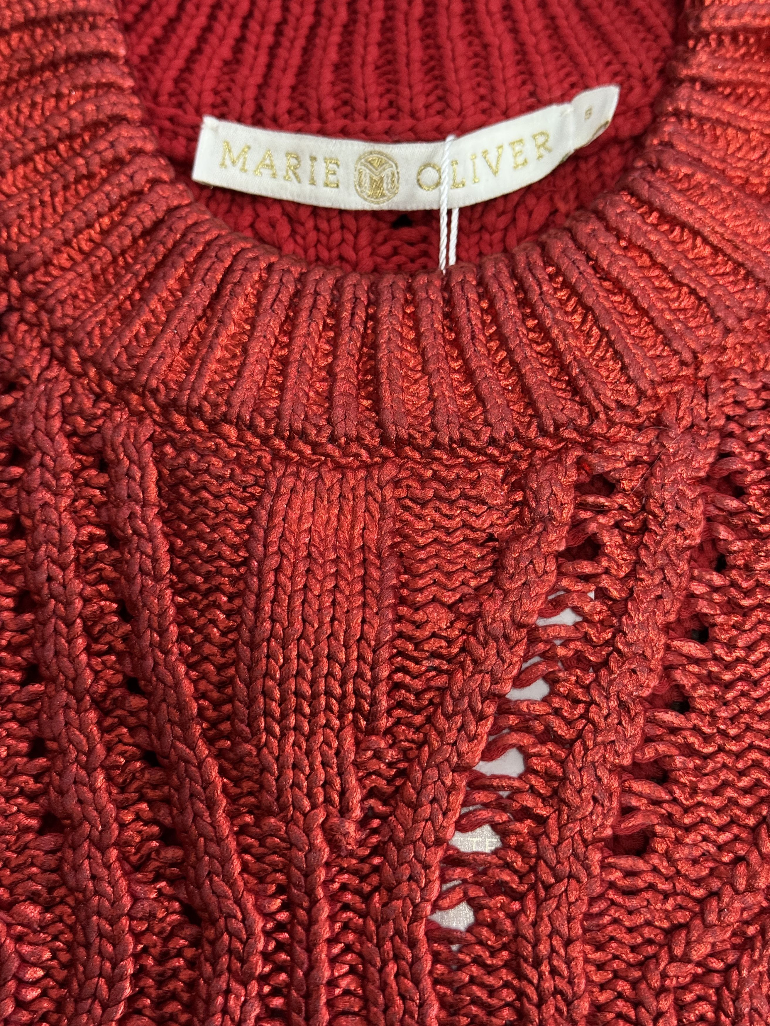 Marie Oliver Red foiled cable-knit sweater Size S / US 4 / IT 40 - 2 Thumbnail